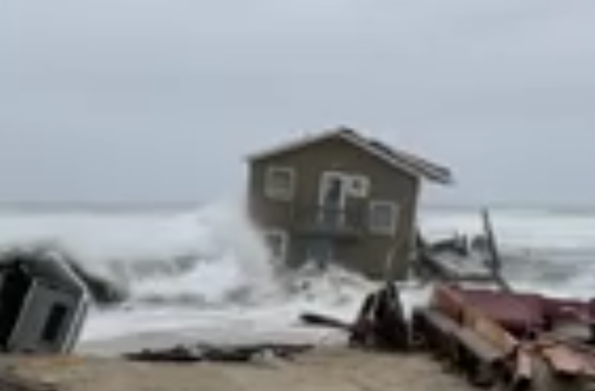 A North Carolina beach house was swept away by the waves this week in the state’s outer banks