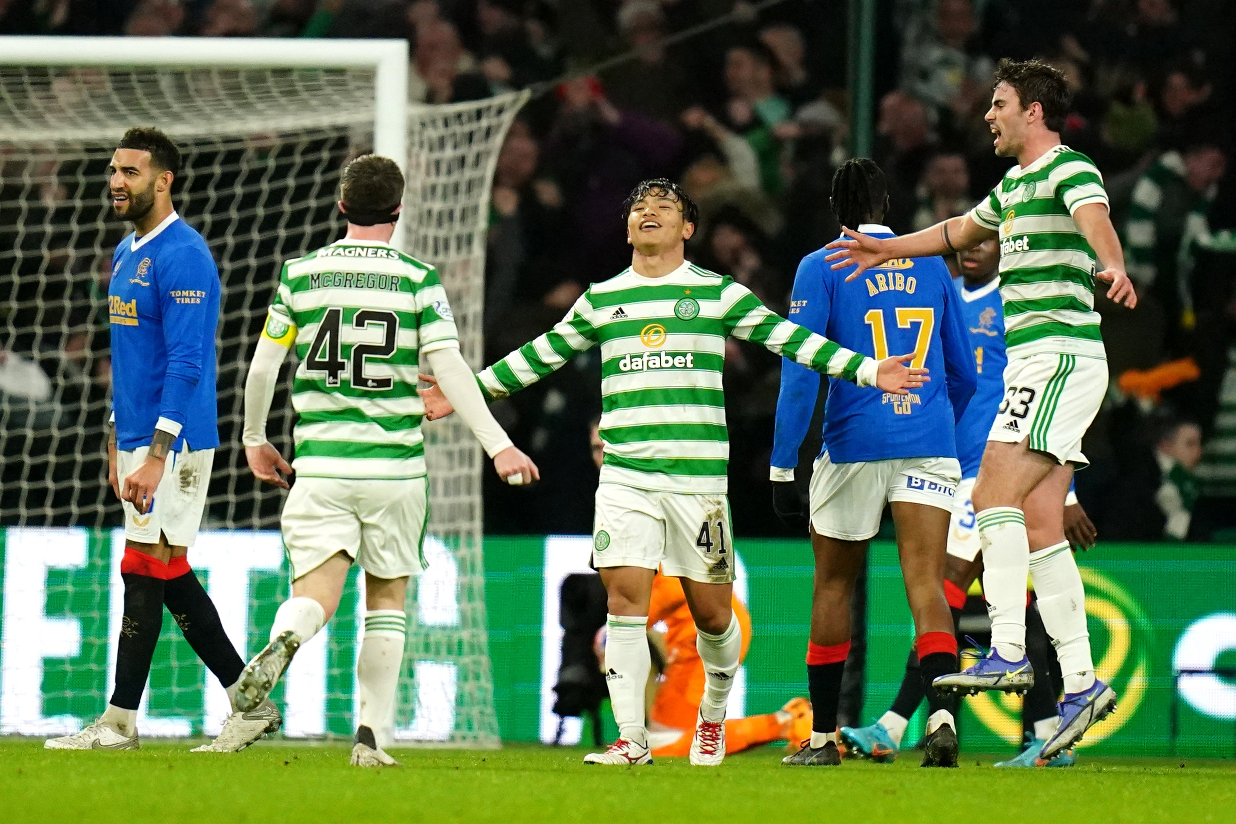 Reo Hatate celebrates (Jane Barlow/PA)