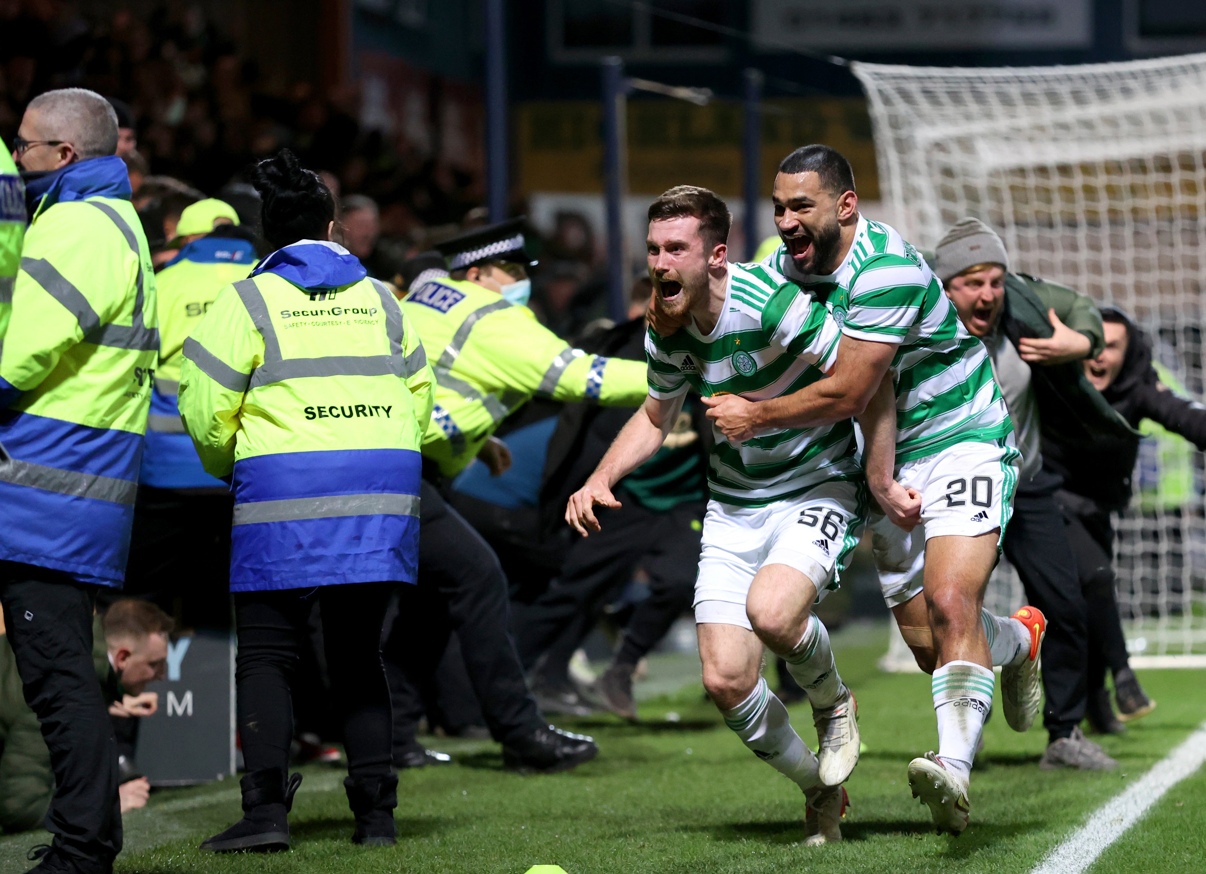 Anthony Ralston’s late goal sparked wild celebrations (Steve Welsh/PA)