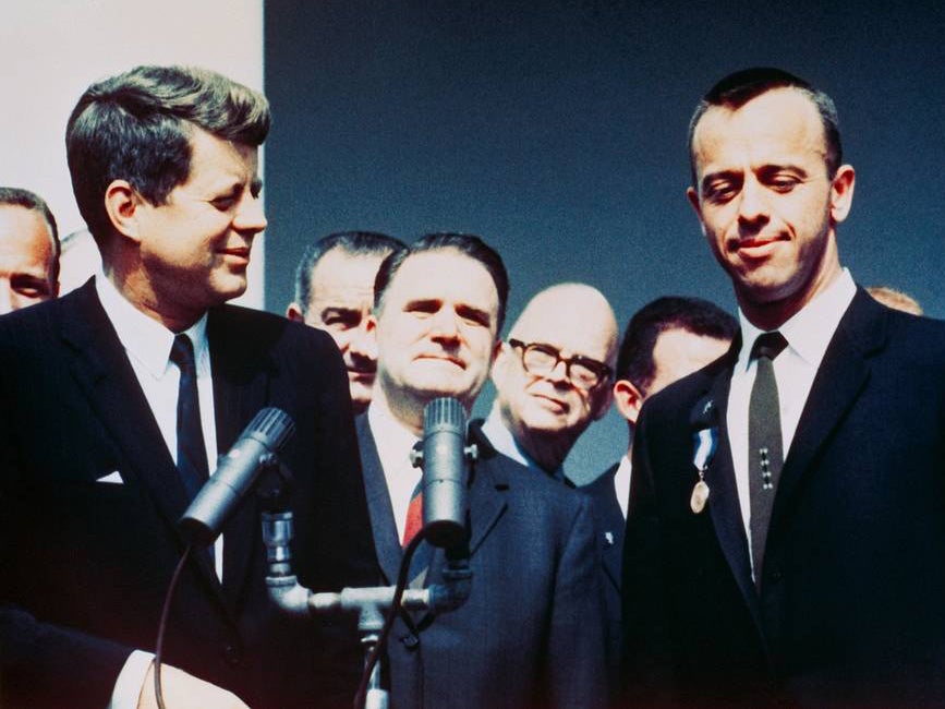 It was JFK’s goal to get to the moon, and it was Webb (centre) who helped make it possible