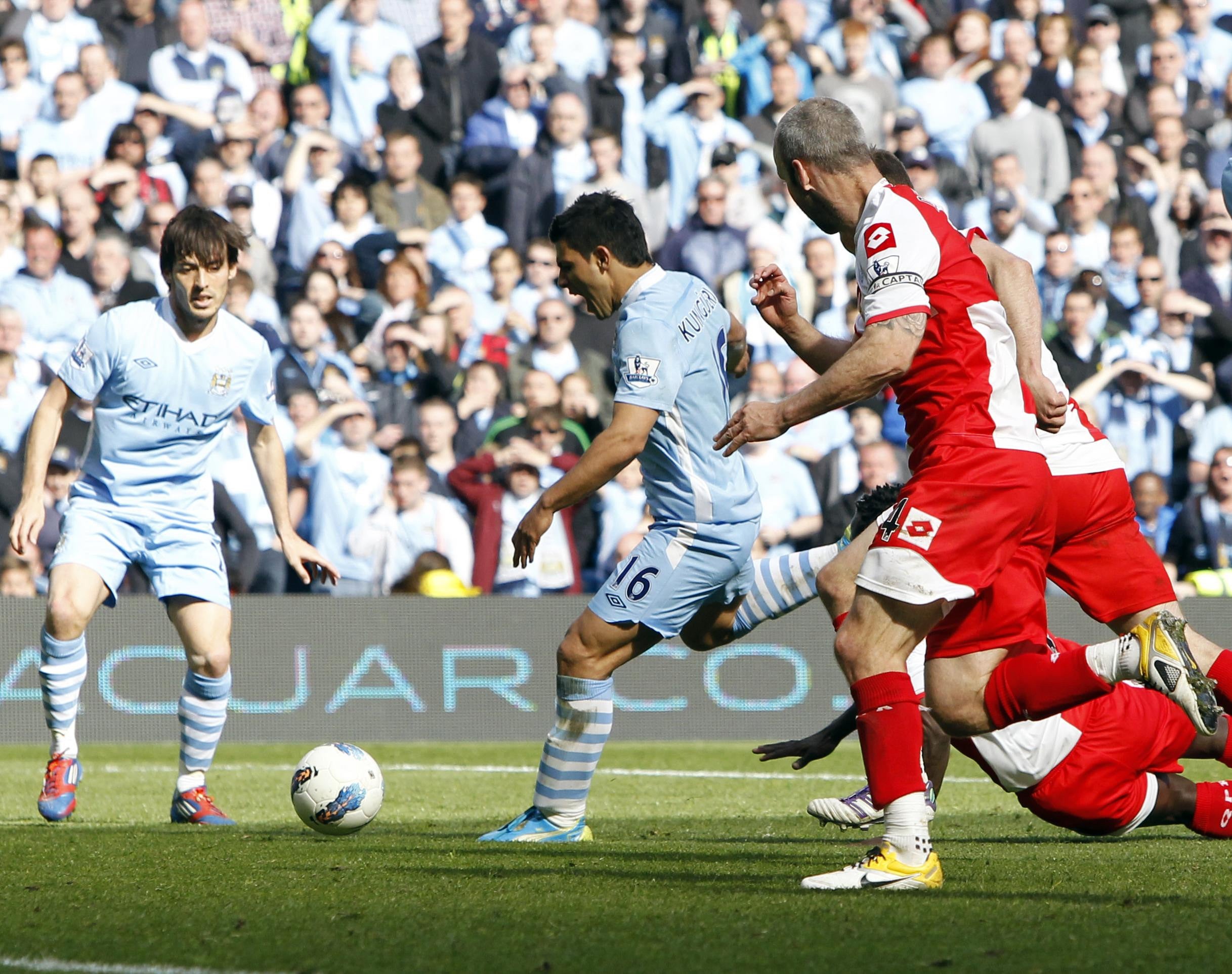 Aguero was clinical when it really mattered (Peter Byrne/PA)