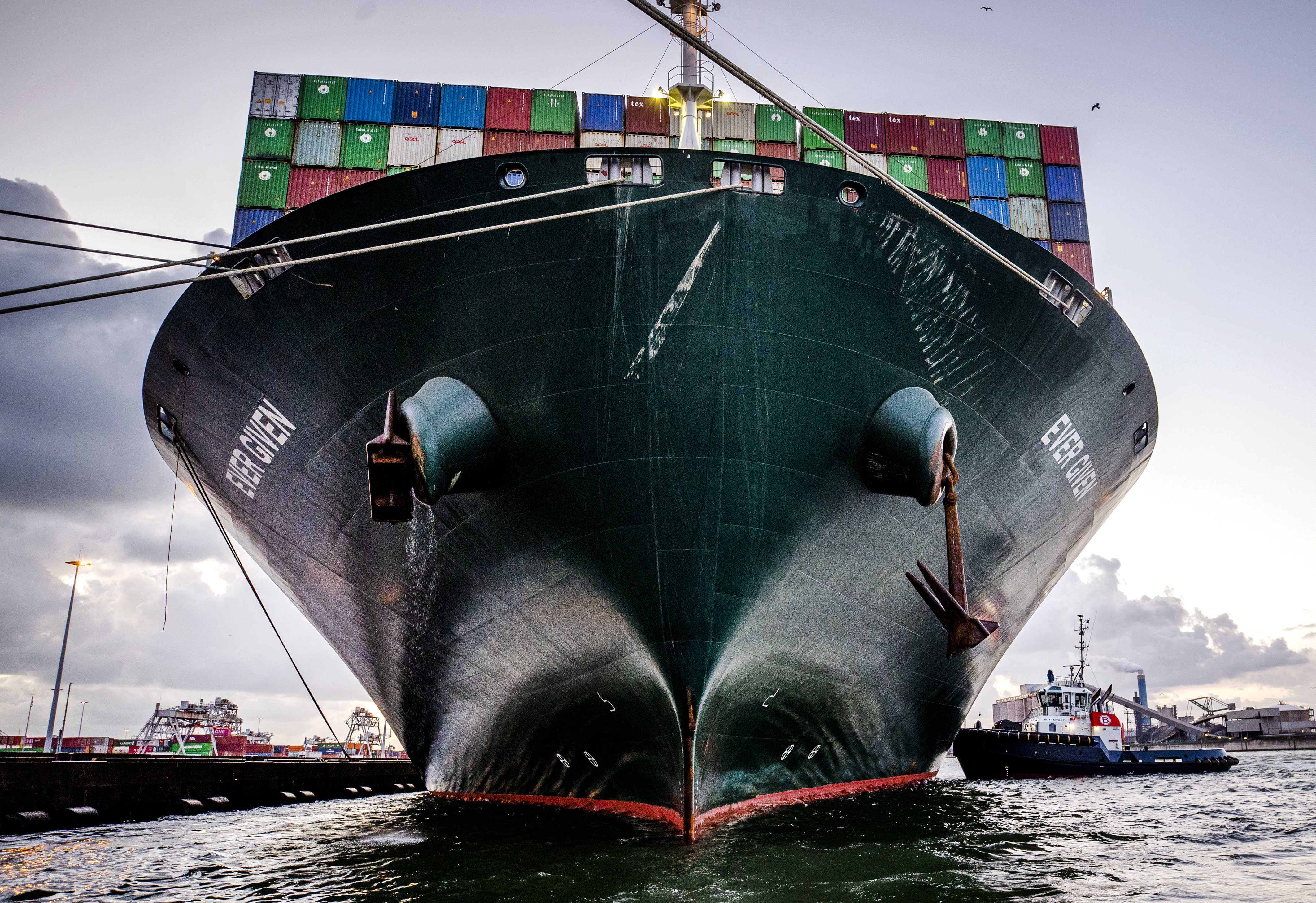 The container ship ‘Ever Given’ which blocked blocked the Suez Canal in March 2021