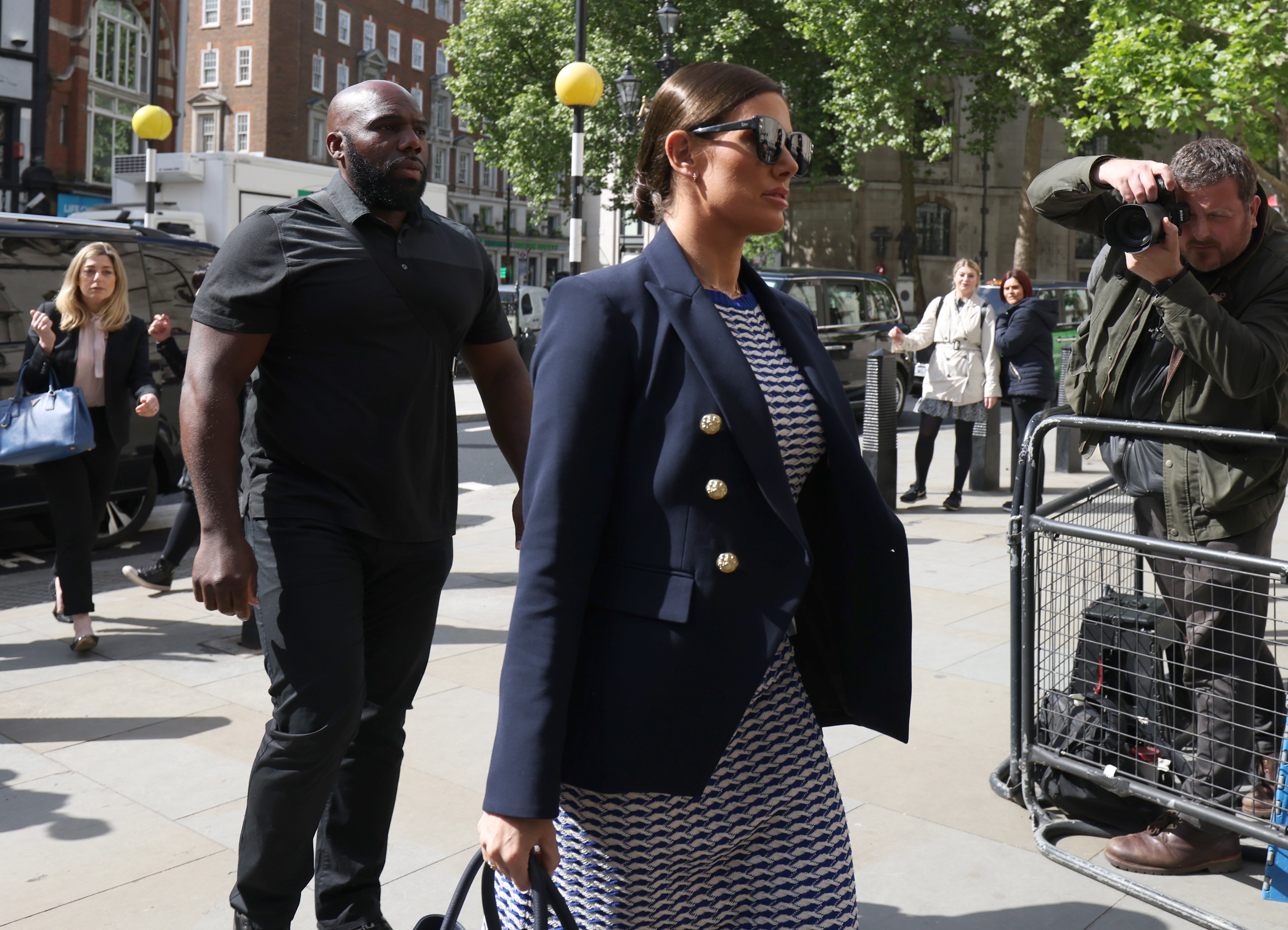 Rebekah Vardy arrives at the Royal Courts of Justice for the third day of her libel trial against Coleen Rooney (James Manning/PA)