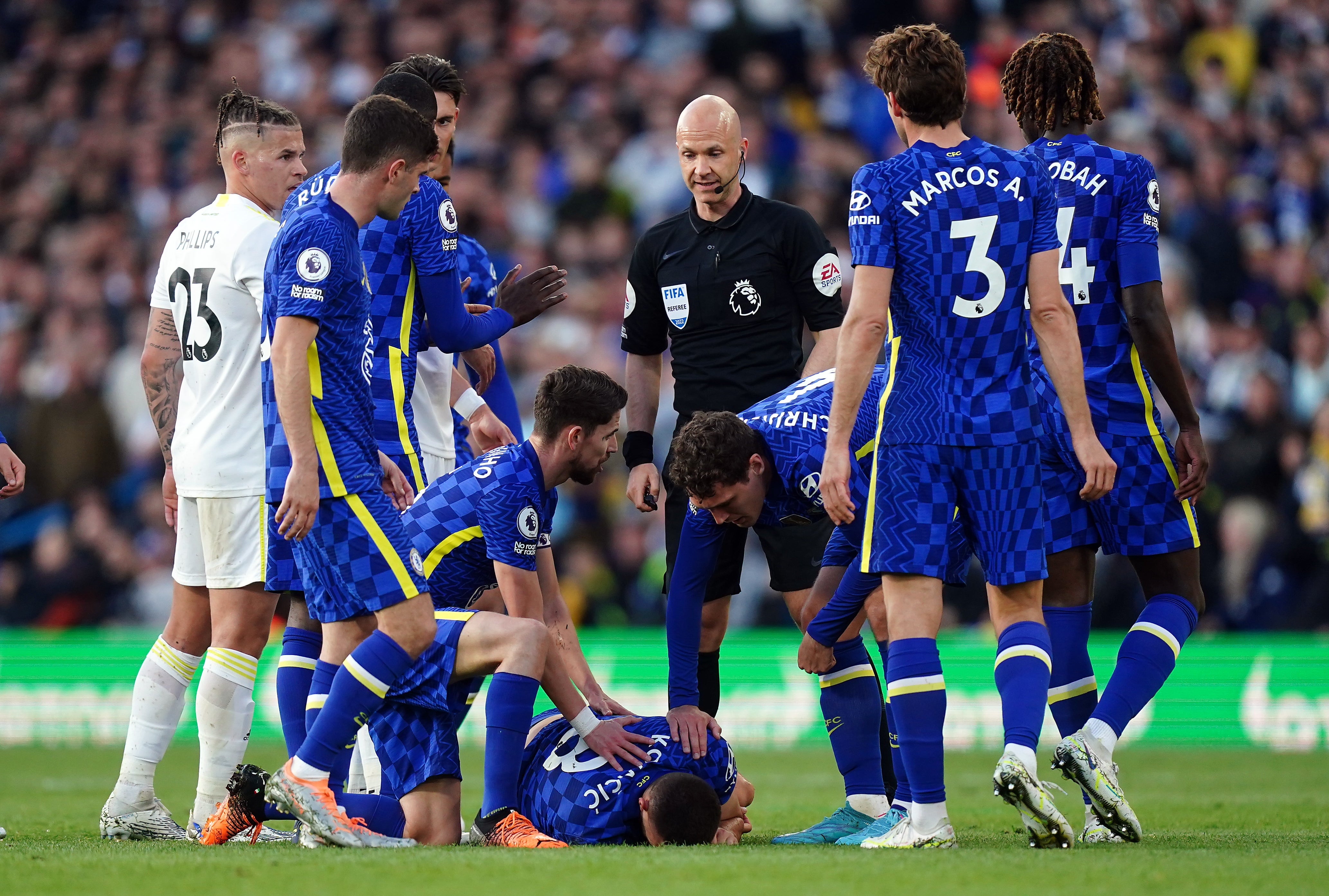 Chelsea’s Mateo Kovacic suffered an ankle injury against Leeds (Mike Egerton/PA).