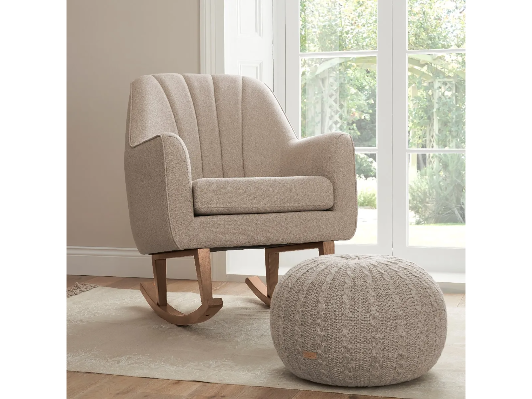 Noah rocking chair and pouffe set