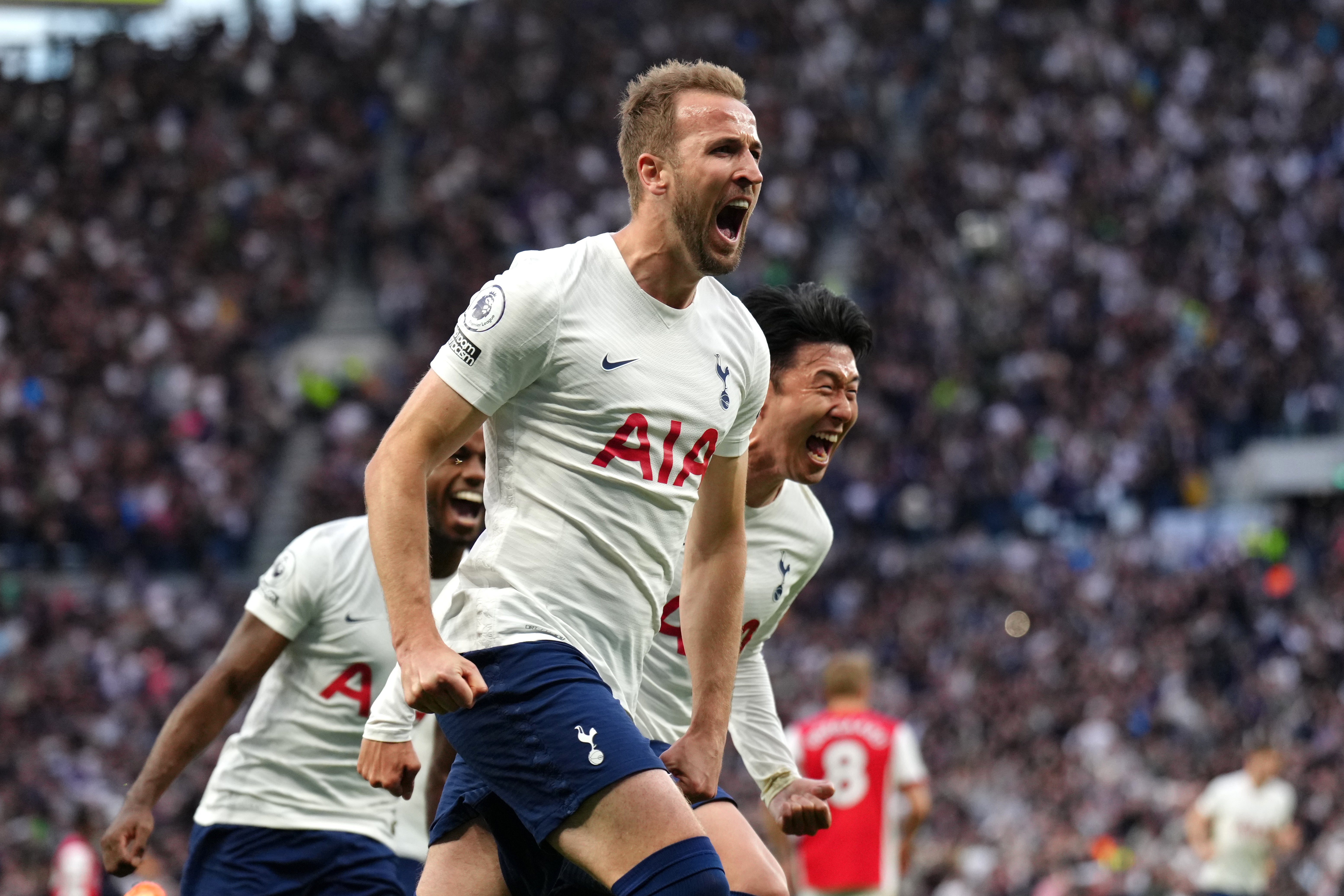 Harry Kane scored two of Spurs’ three goals against Arsenal on Thursday (John Walton/PA)