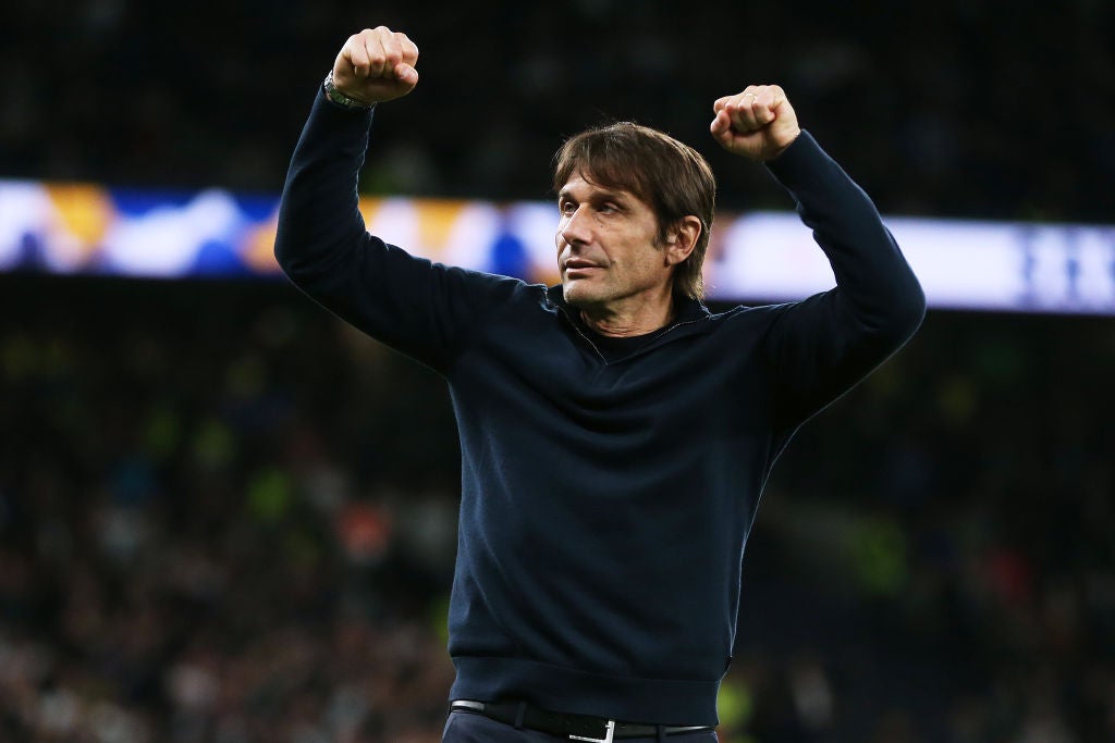 Conte celebrates after Tottenham’s convincing win over Arsenal