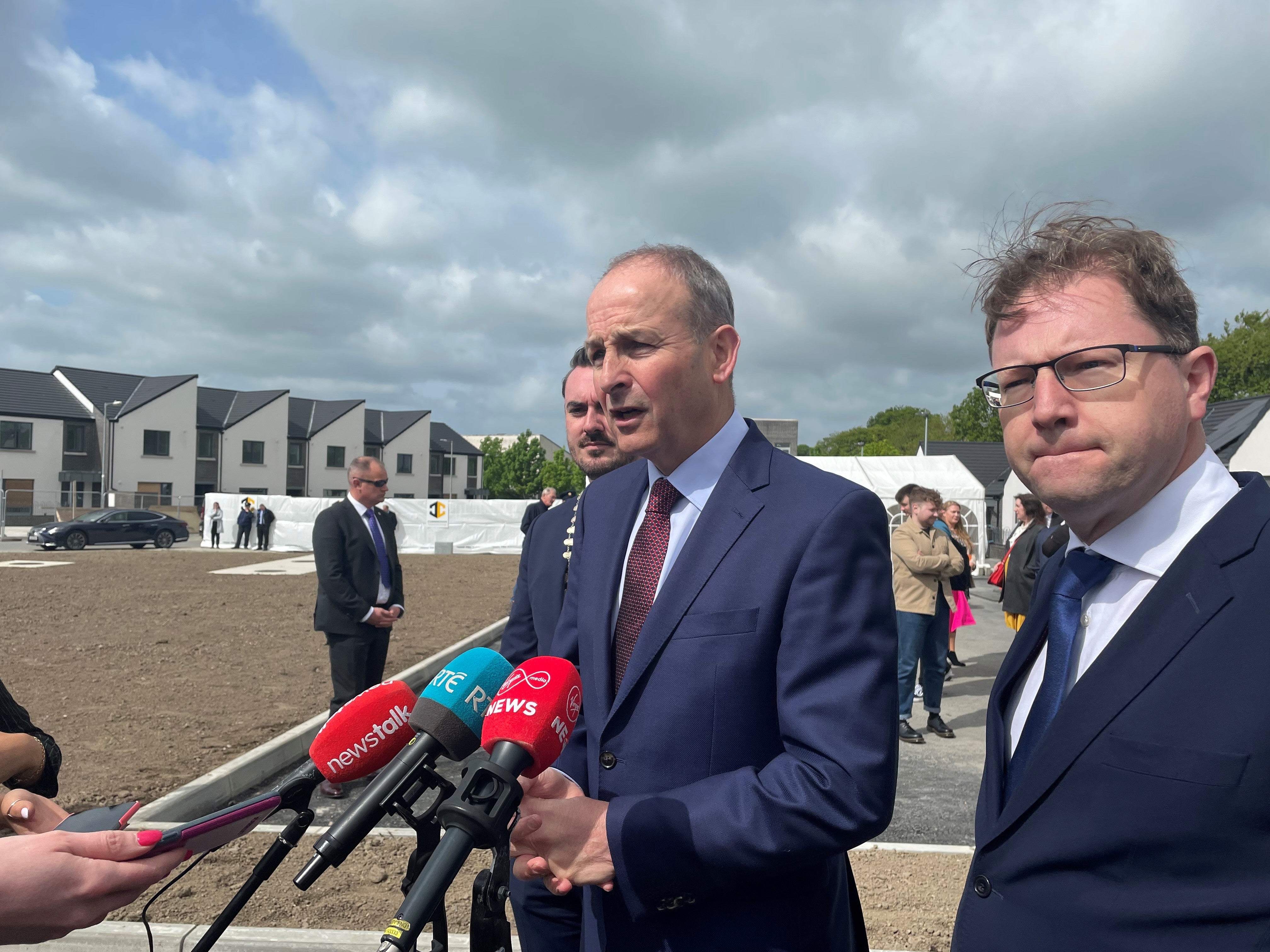 The Taoiseach at Sallins in Co Kildare (Grainne Ni Aodha/PA)