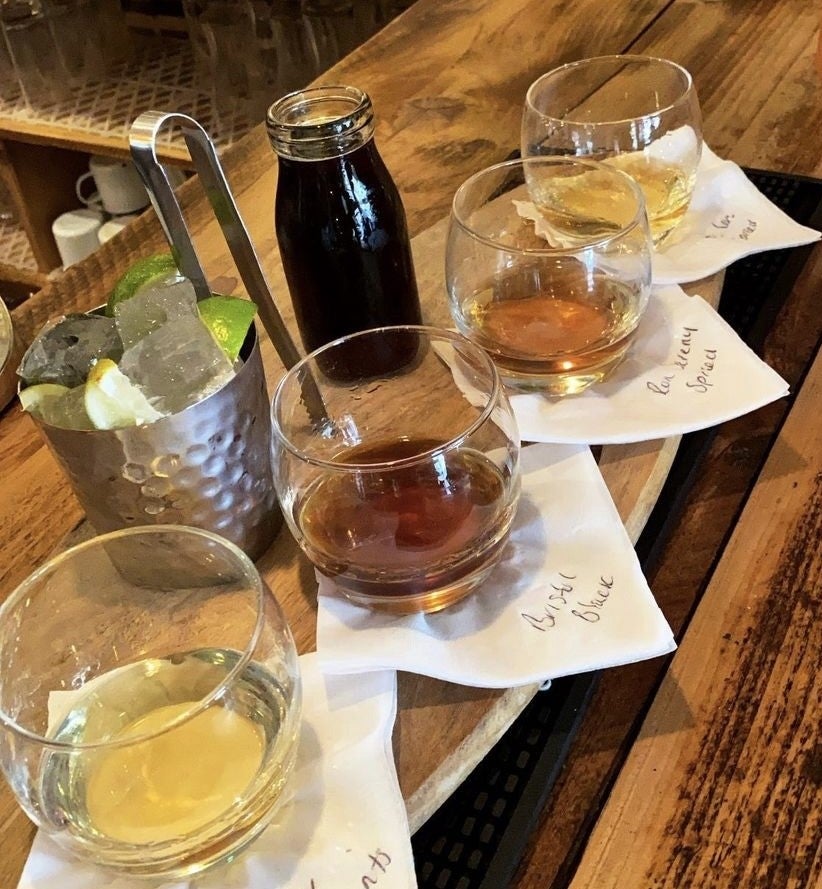 A flight of rums at Caribbean Croft