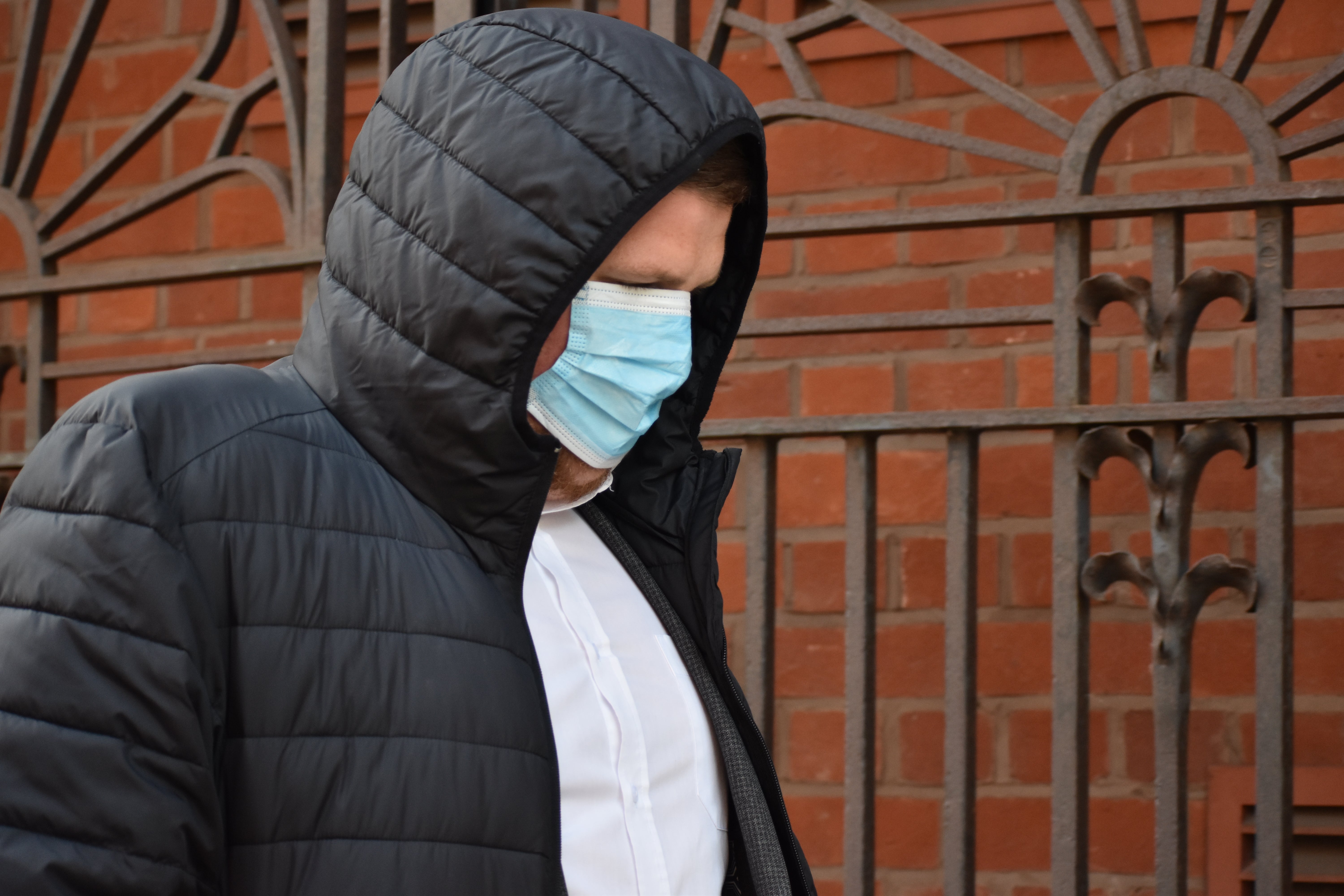 James Watts, leaving Birmingham Magistrates’ Court after admitting ten offences relating to racist memes, including four mocking the death of George Floyd (Matthew Cooper/PA)