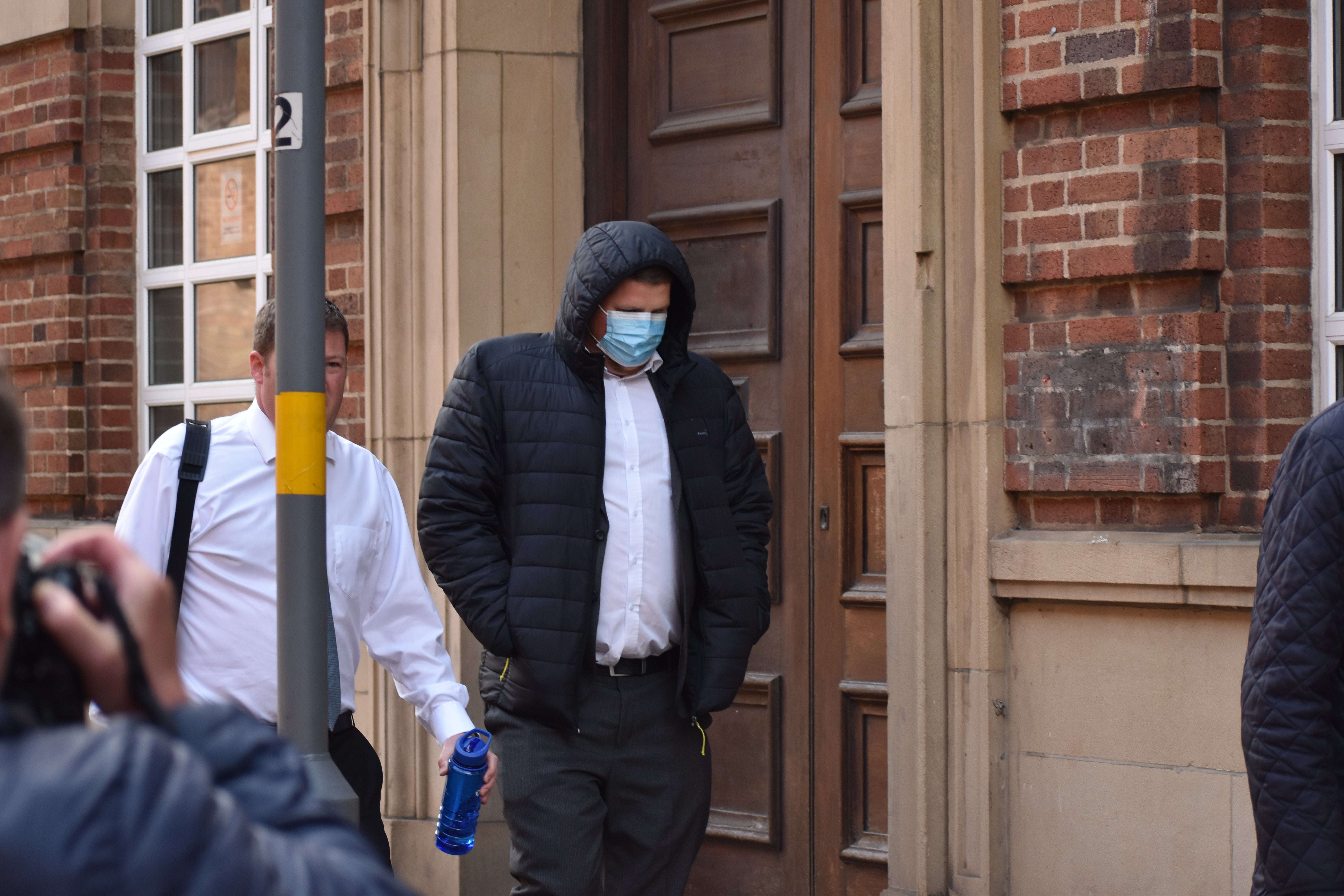 James Watts (right) was accompanied by Police Federation representatives for the court hearing. (Matthew Cooper/PA)