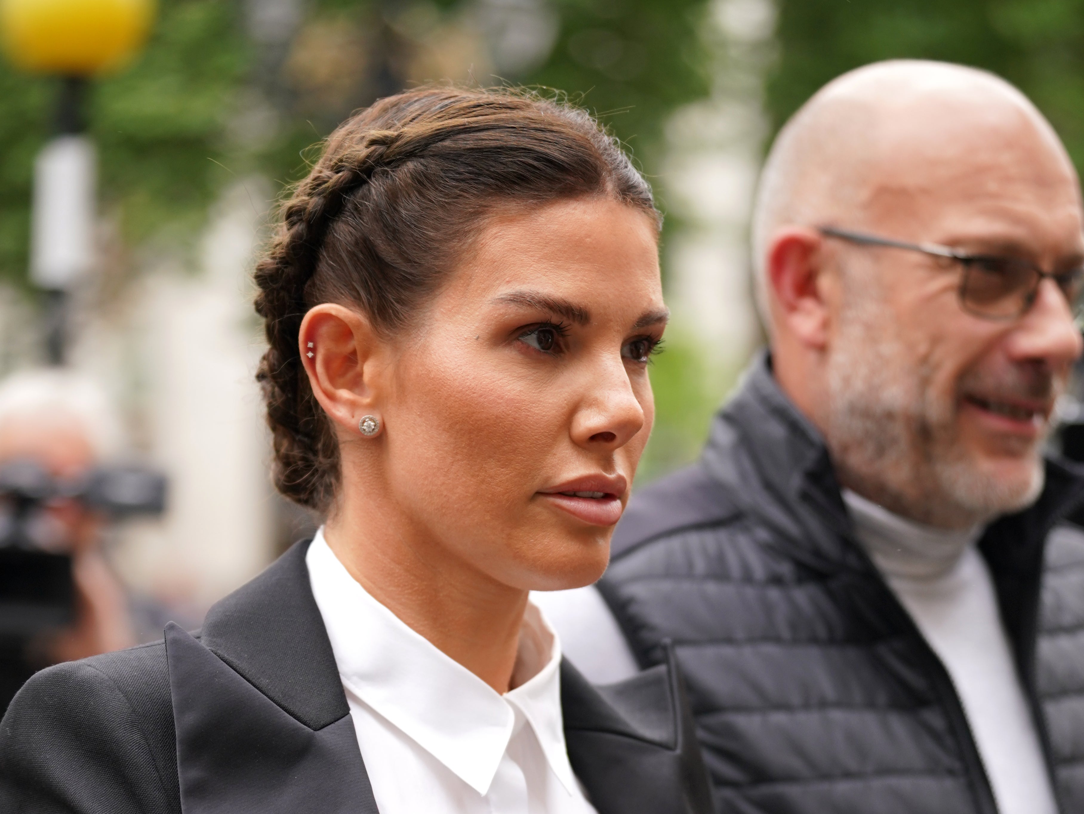 Rebekah Vardy arriving at the Royal Courts Of Justice in London, as her high-profile libel battle with Coleen Rooney continued (Yui Mok/PA)