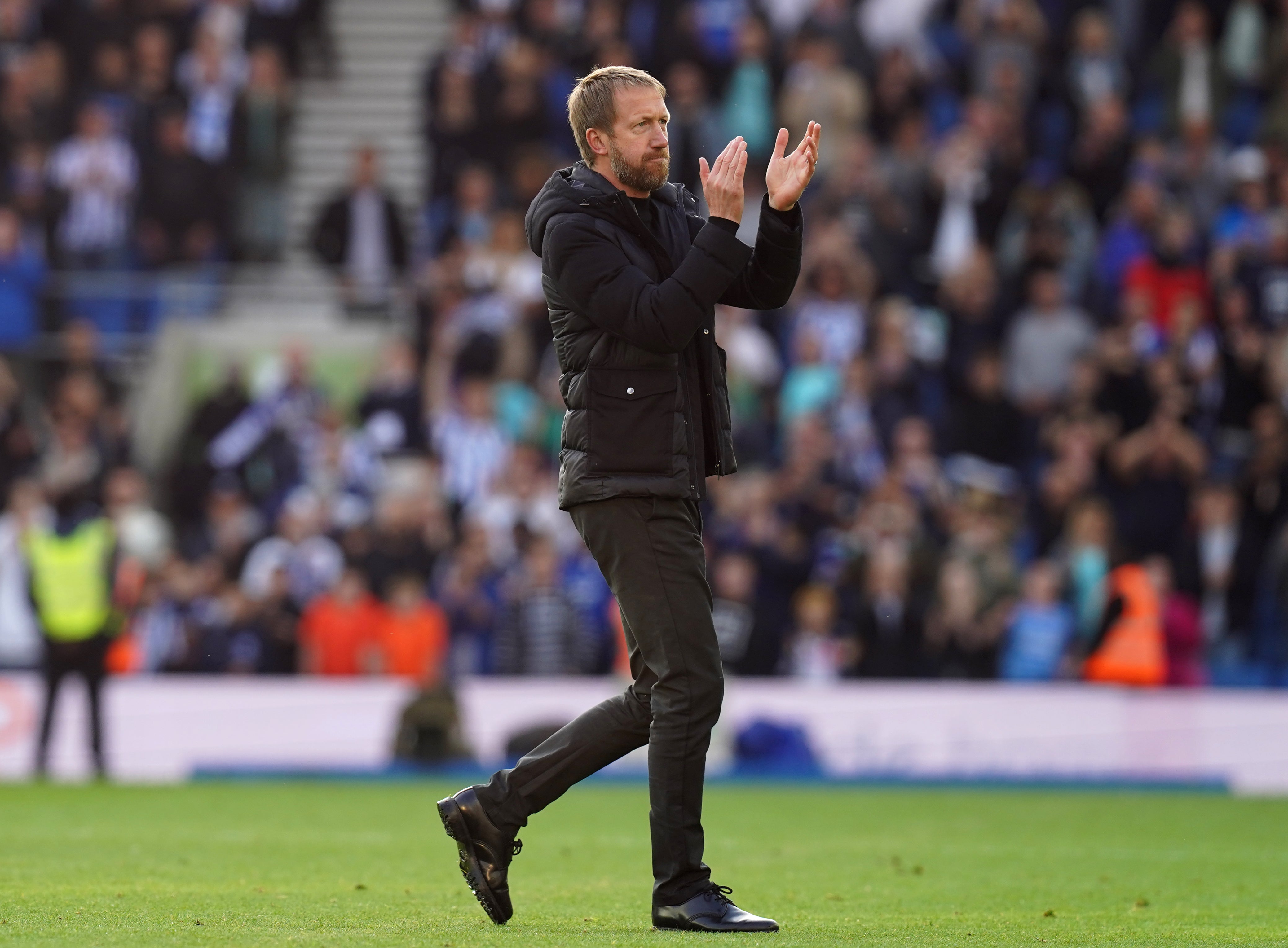 Graham Potter enjoyed Brighton’s emphatic victory over Manchester United (Gareth Fuller/PA)