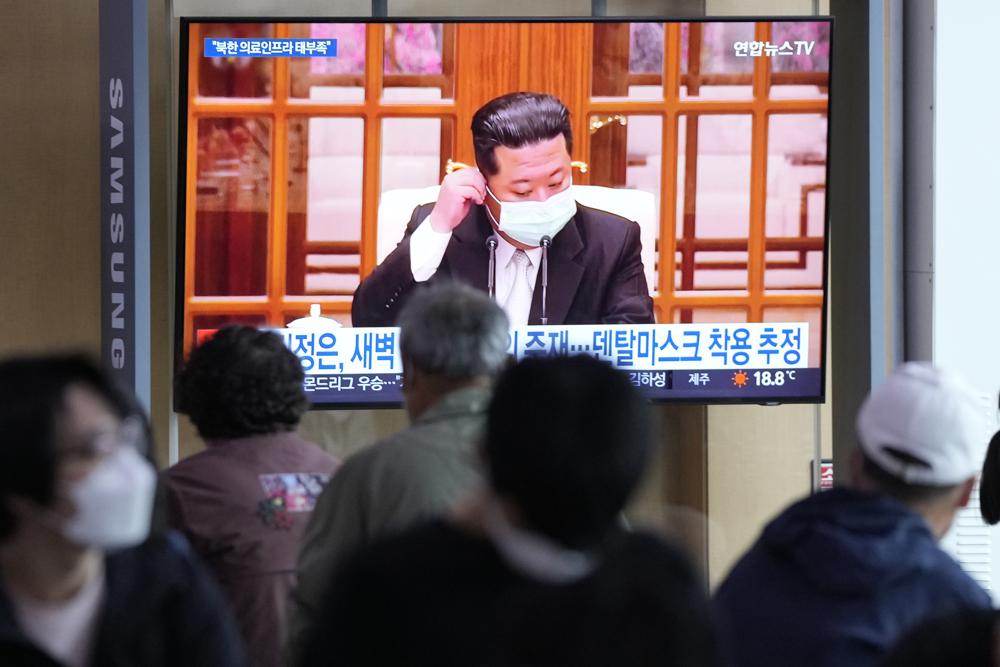 Mr Kim imposed a nationwide lockdown last Thursday to fight the ‘explosive’ spread of the virus