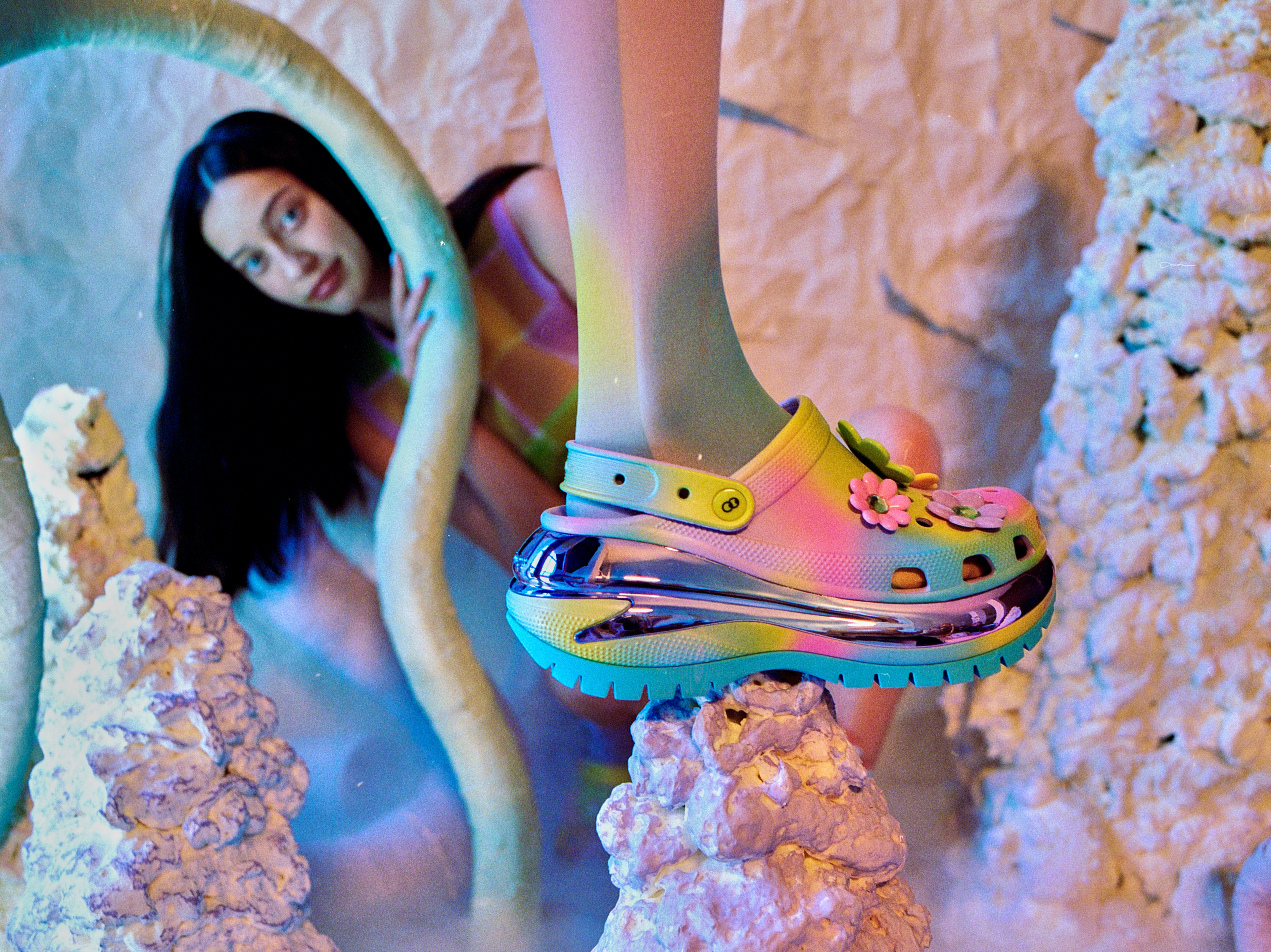 Lazy Oaf X Crocs’ new Mega Crush Clog shoe