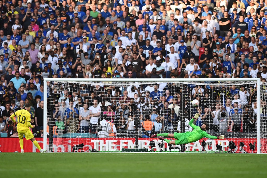 Alisson saves from Mason Mount in sudden death