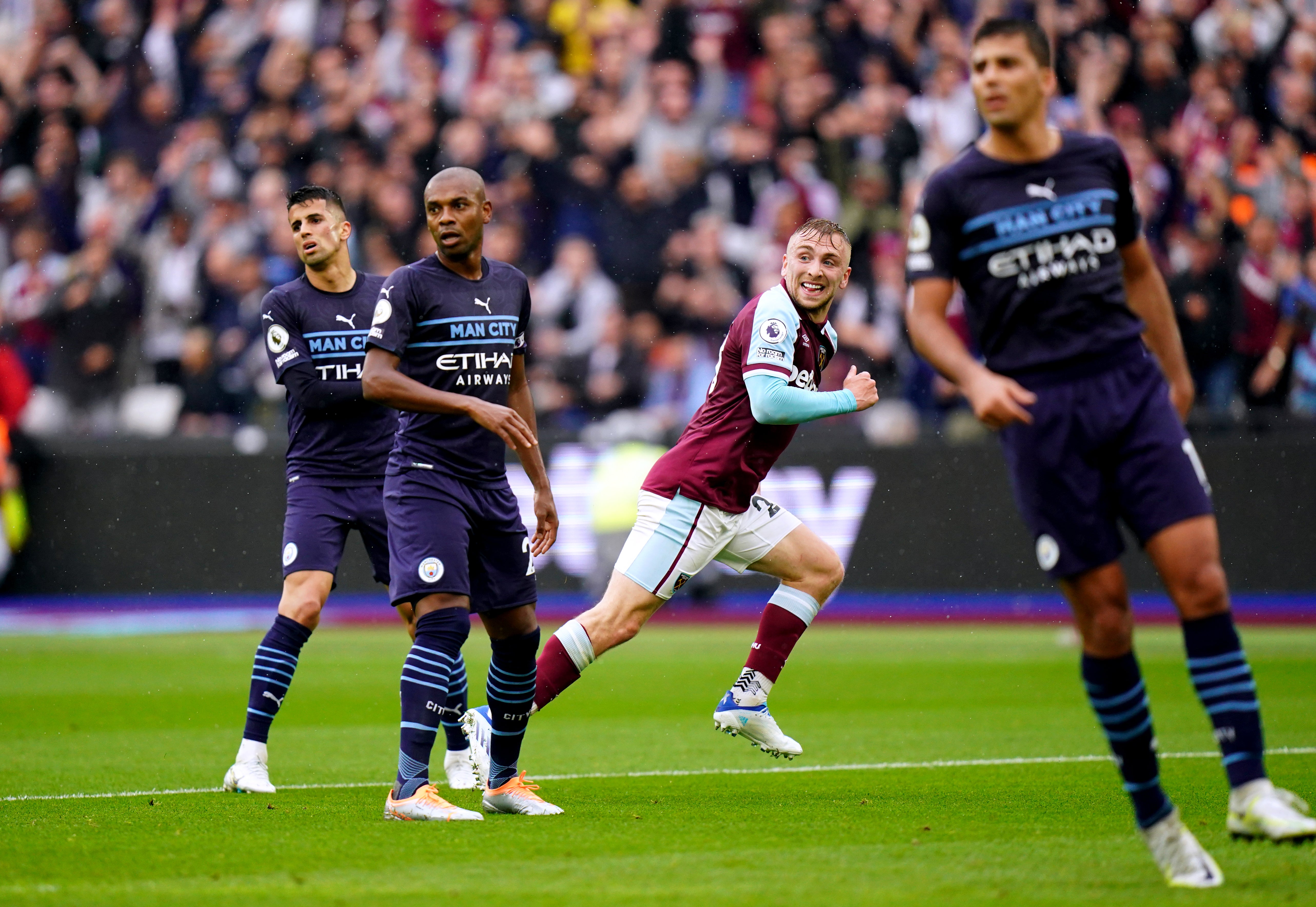 West Ham’s Jarrod Bowen scored twice against Manchester City (Adam Davy/PA)