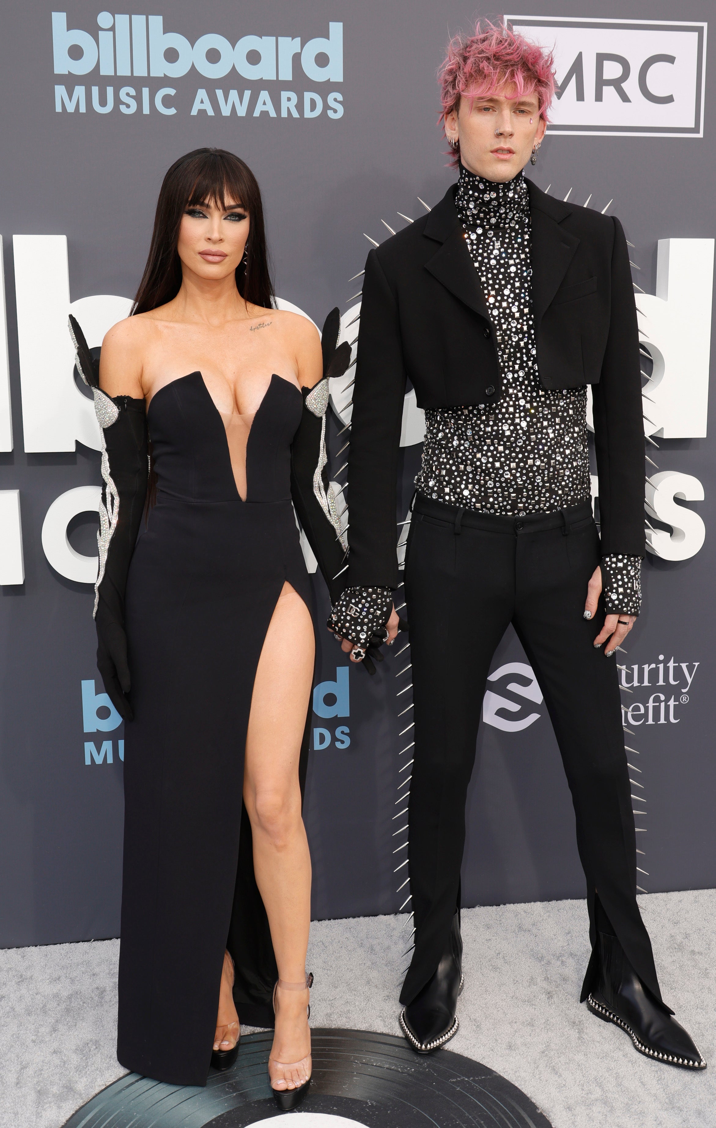 MGK and Megan Fox pose on red carpet