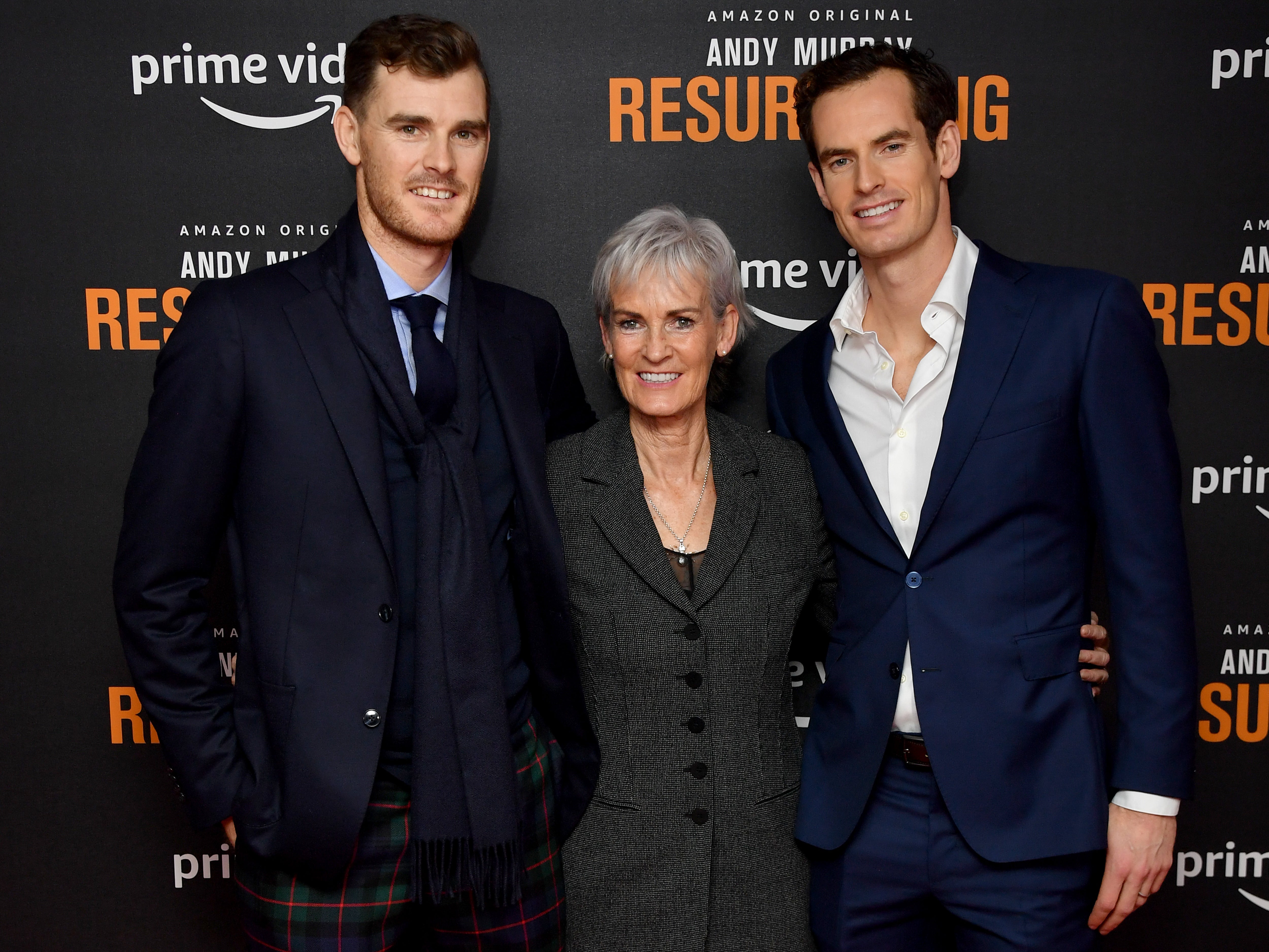 Judy Murray pictured with her sons Jamie Murray (left) and Andy Murray