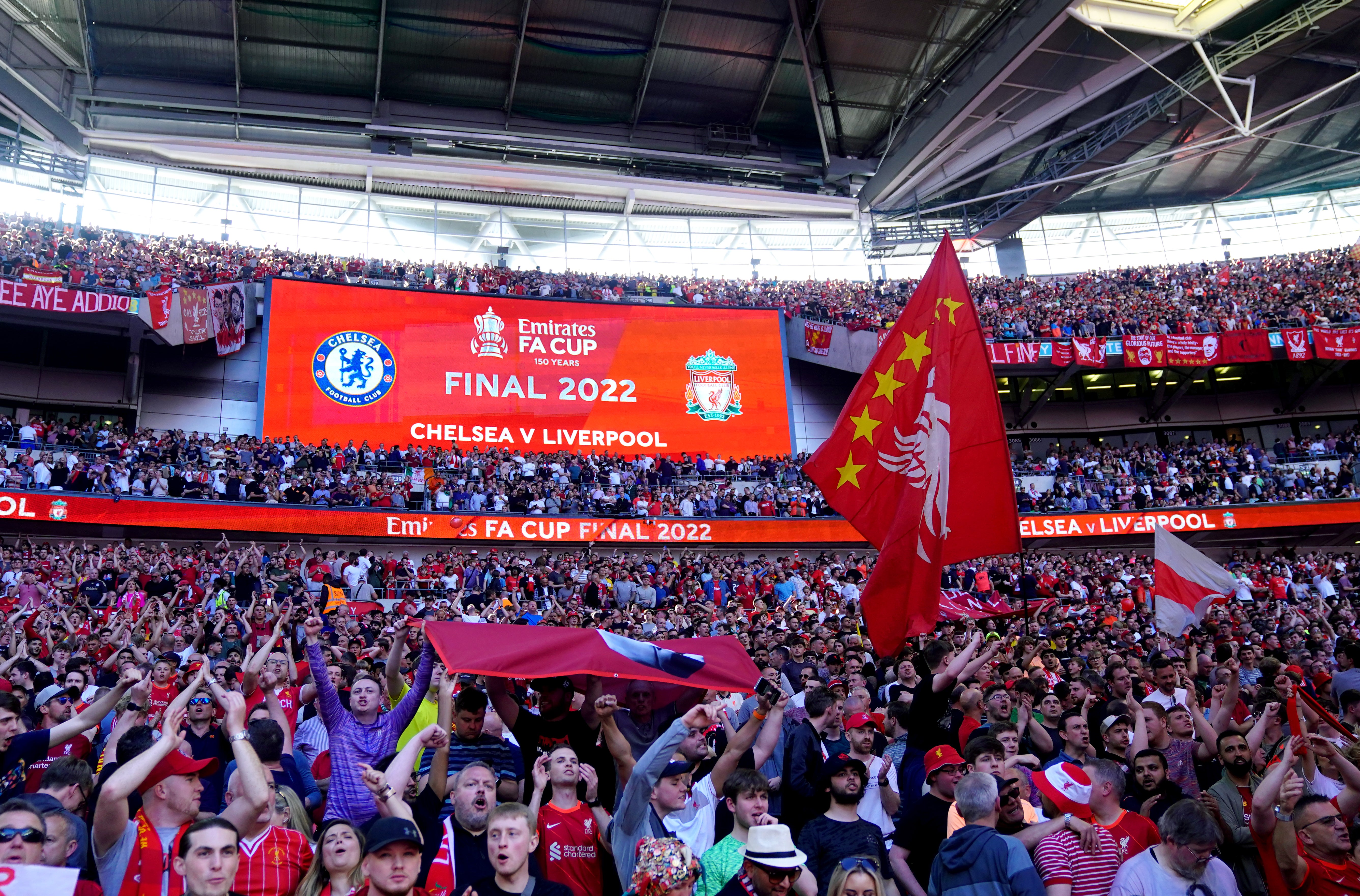 A number of Liverpool fans booed the national anthem at the FA Cup final