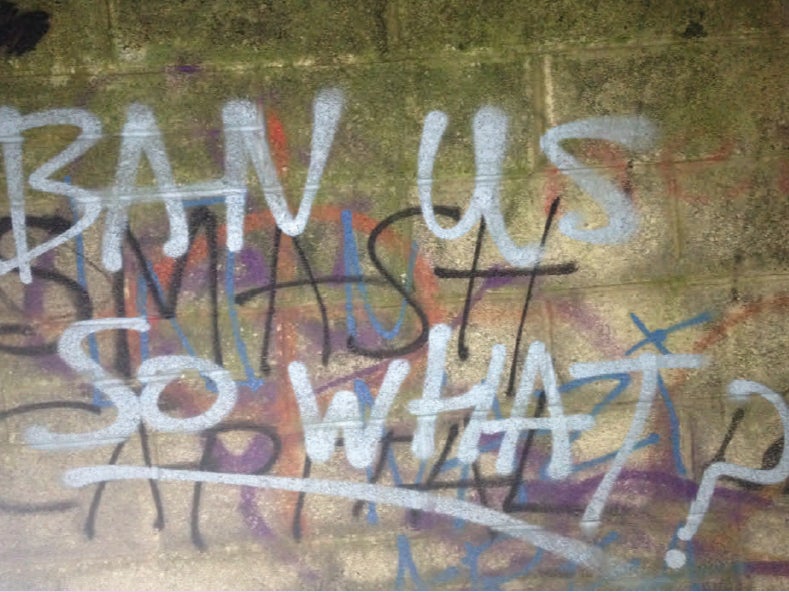 A photo of graffiti found on Alex Davies’ phone in 2017