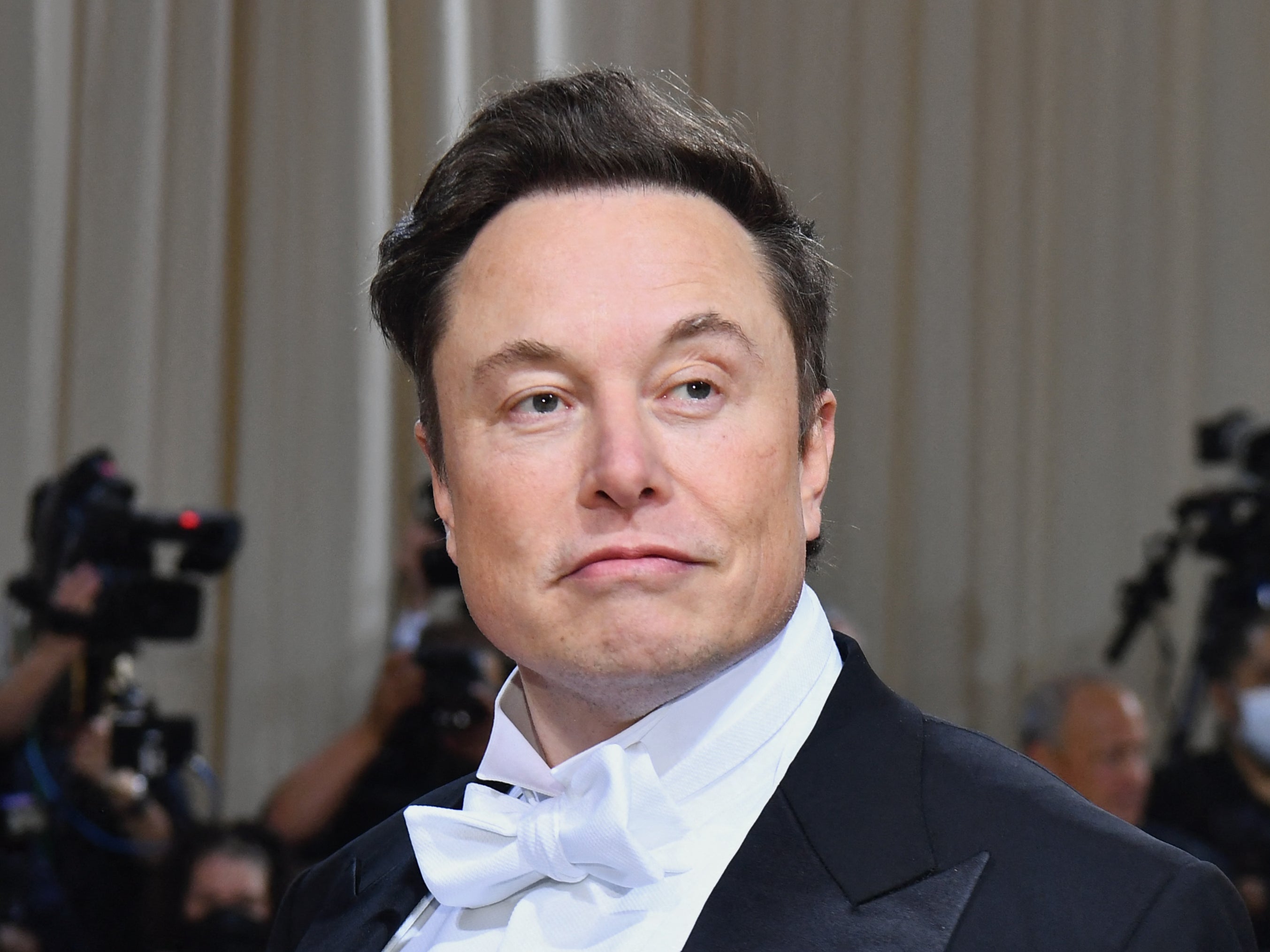 Elon Musk pictured at the 2022 Met Gala