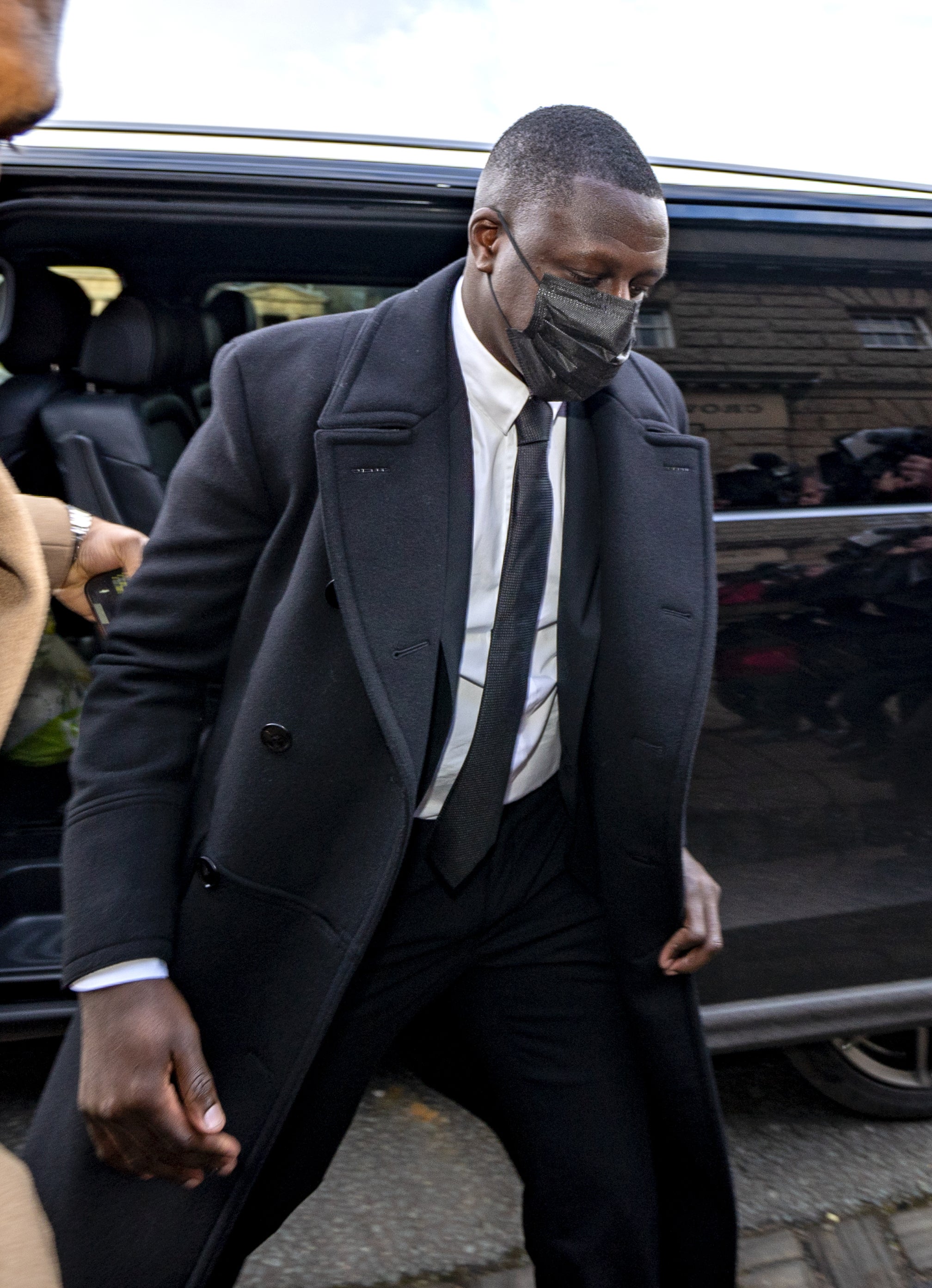 Manchester City footballer Benjamin Mendy outside Chester Crown Court in February (PA)