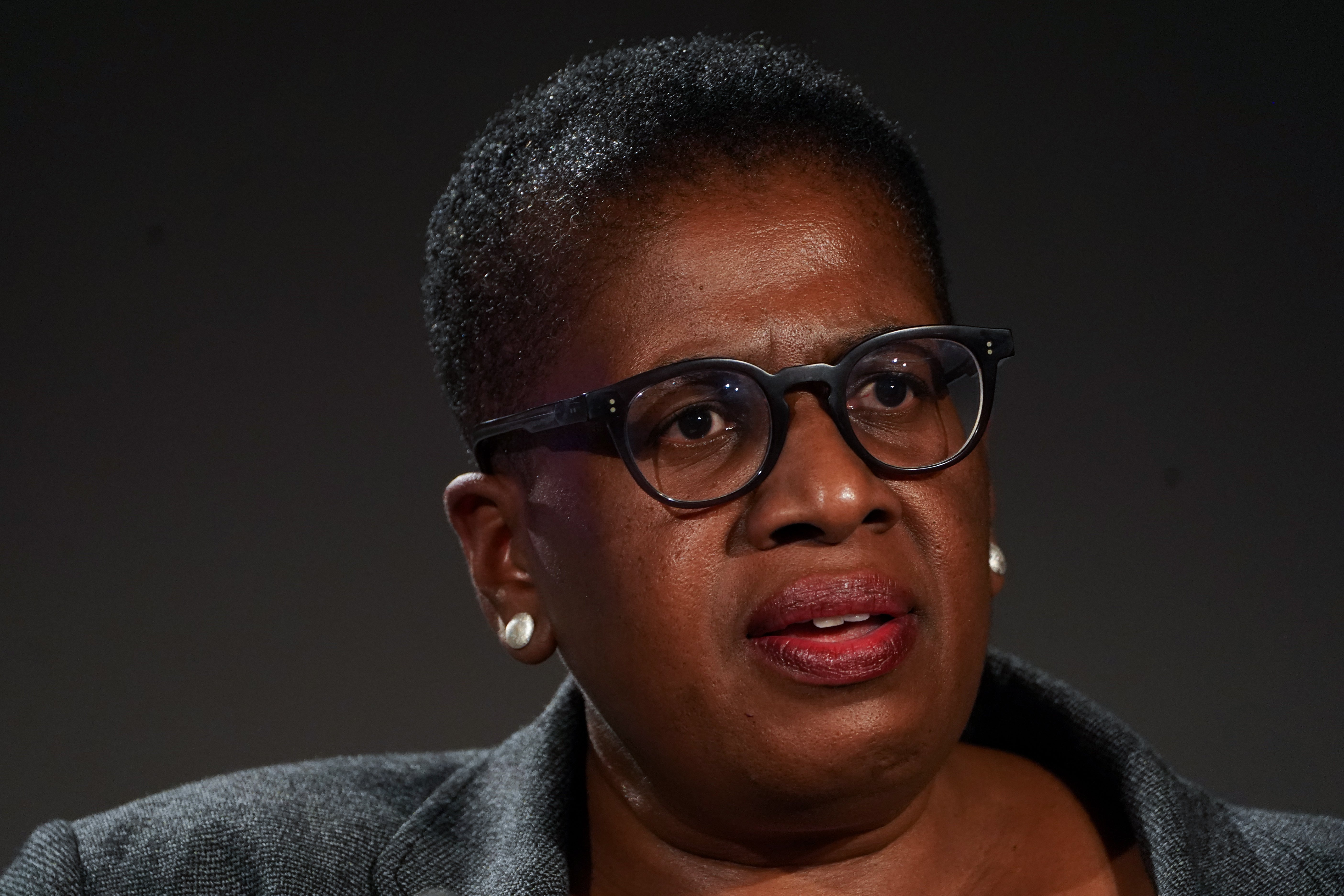 Allison Bailey, the lawyer suing Stonewall for victimisation, delivers her keynote speech during the first LGB Alliance annual conference at the Queen Elizabeth II Conference Centre in central London (Kirsty O’Connor/PA)