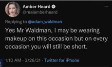 Resurfaced tweet shows Amber Heard mocking Johnny Depp’s ‘short’ lawyer