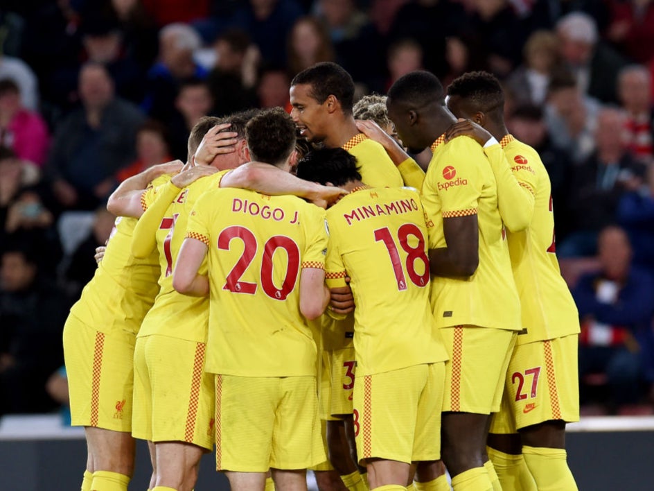 Liverpool celebrate Joel Matip’s winner