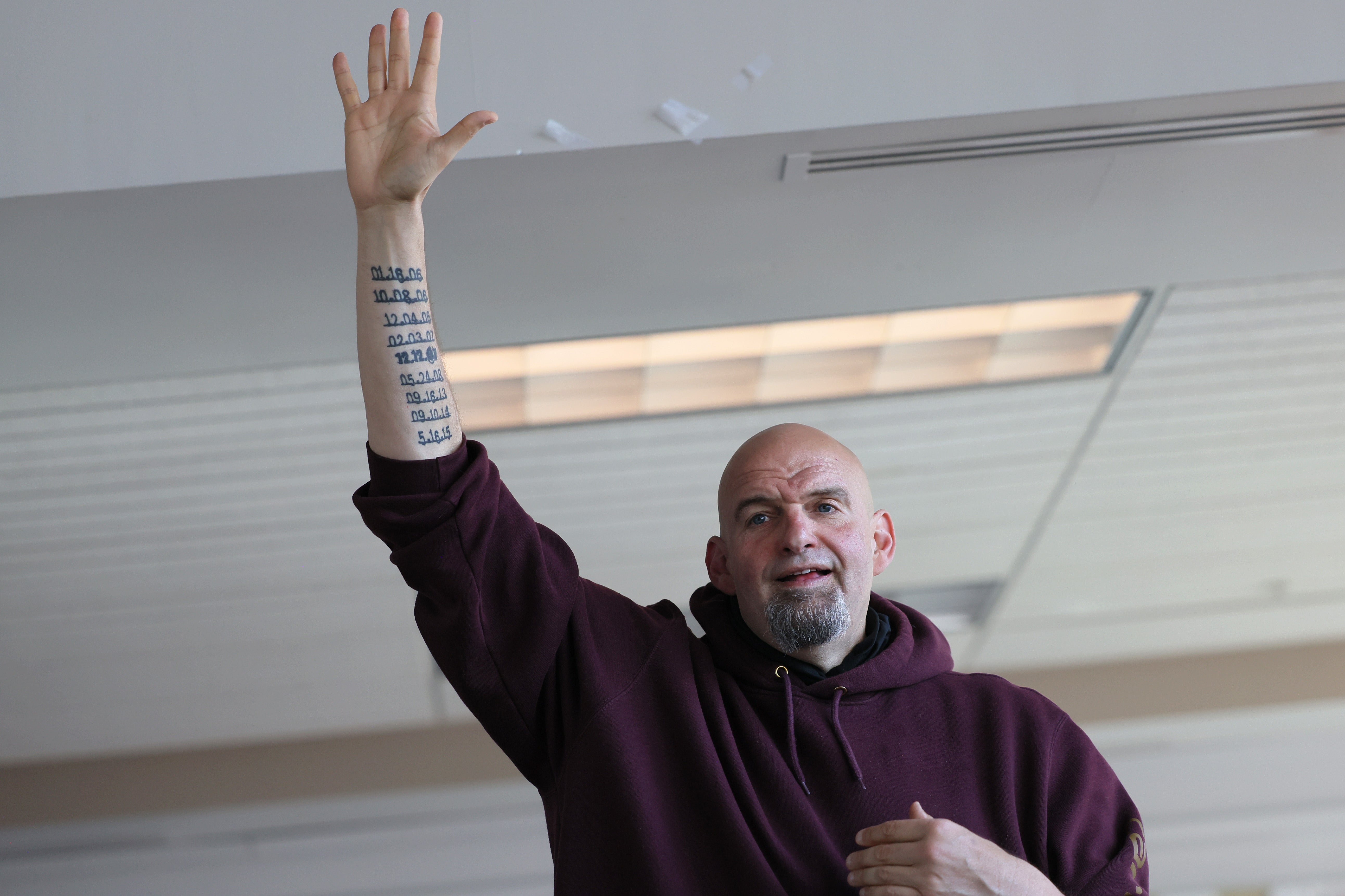 File PA Democratic Senate Candidate John Fetterman Campaigns Ahead Of Primary Election