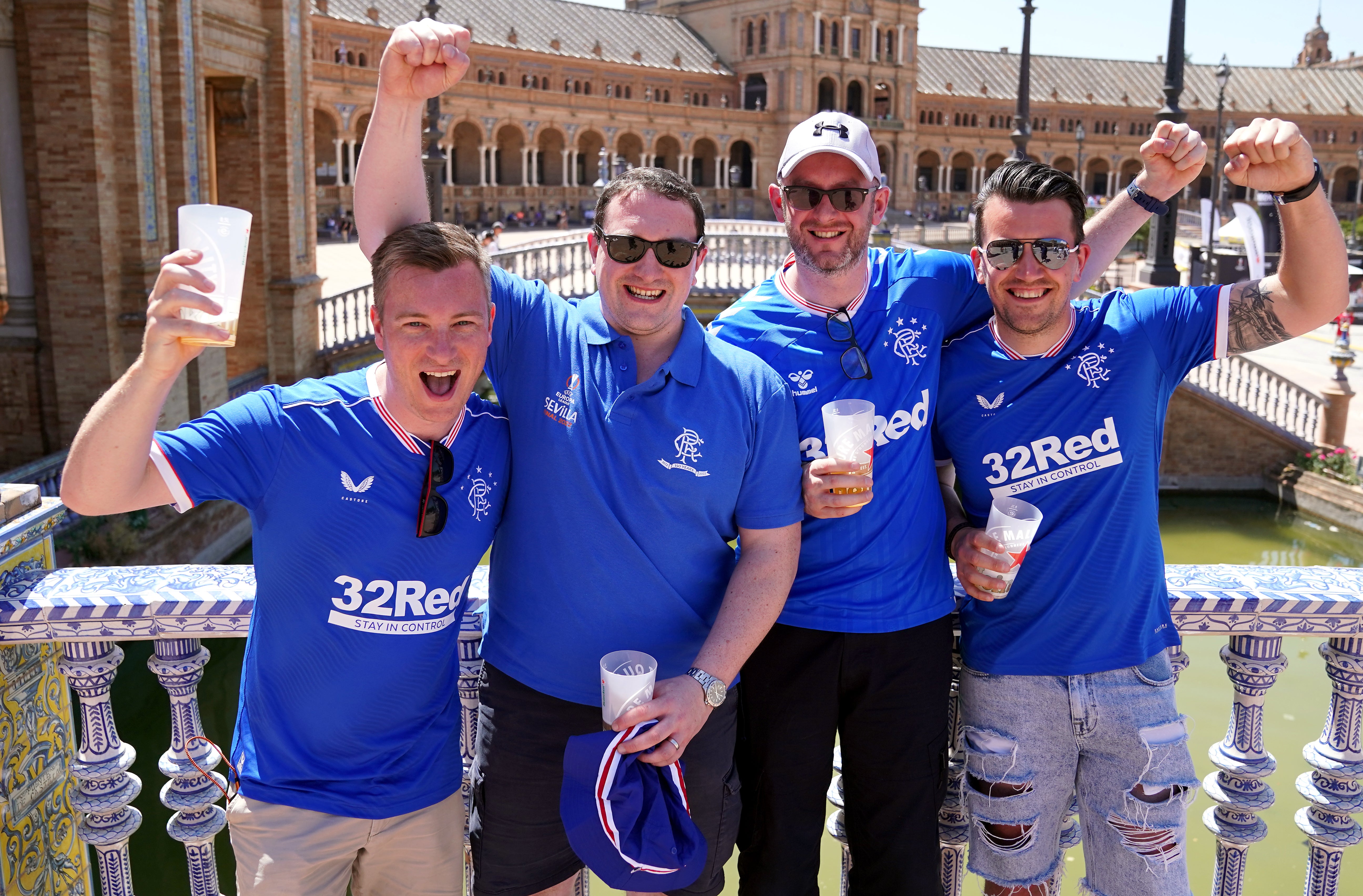 Rangers fans in Seville (Andrew Milligan/PA)