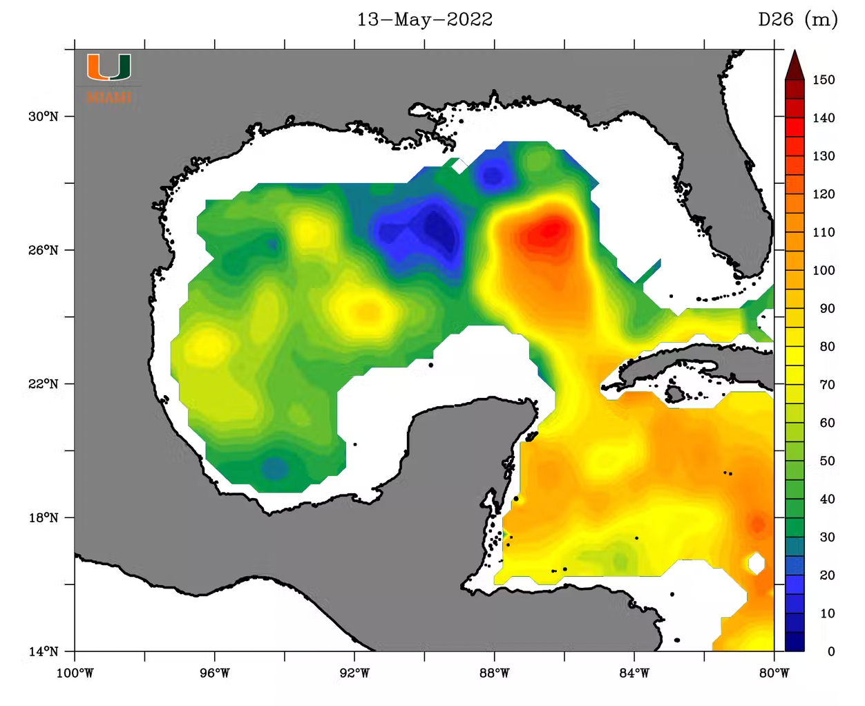 The status of the Loop Current last week.