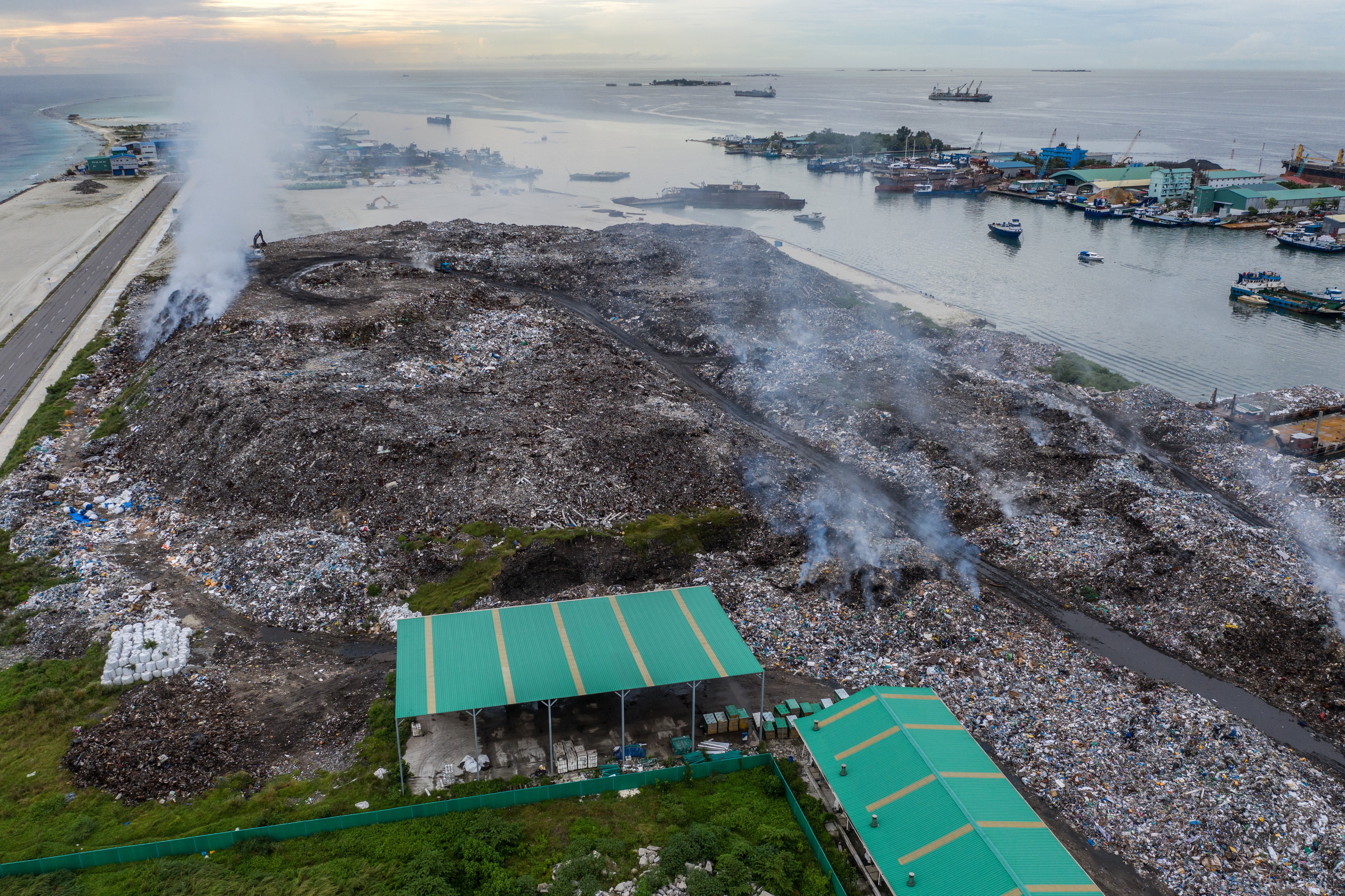 The trash island of Thilafushi is off the coast of Malé, the country’s largest city and capital