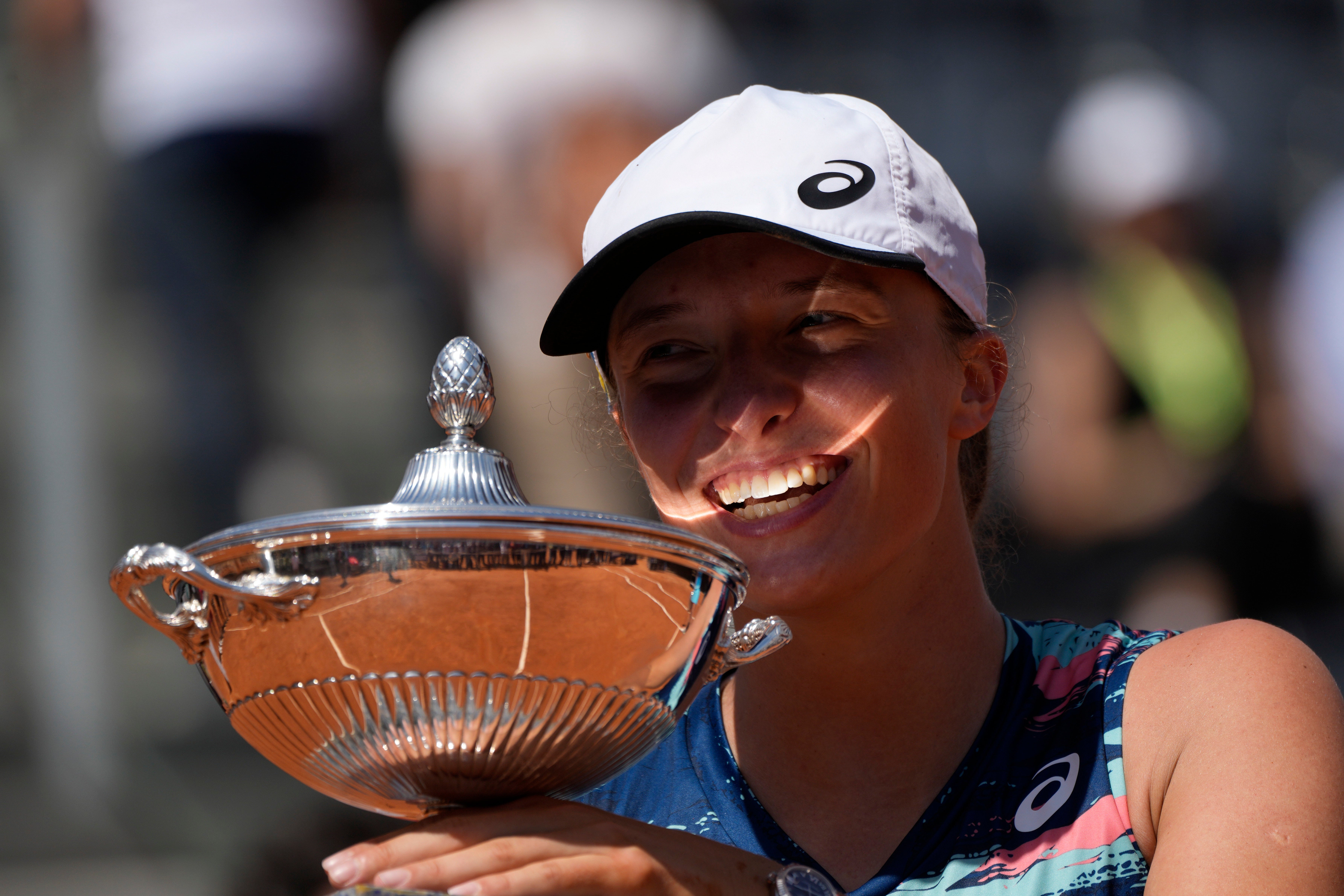 Iga Swiatek won her fifth successive tournament in Rome on Sunday (Alessandra Tarantino/AP)