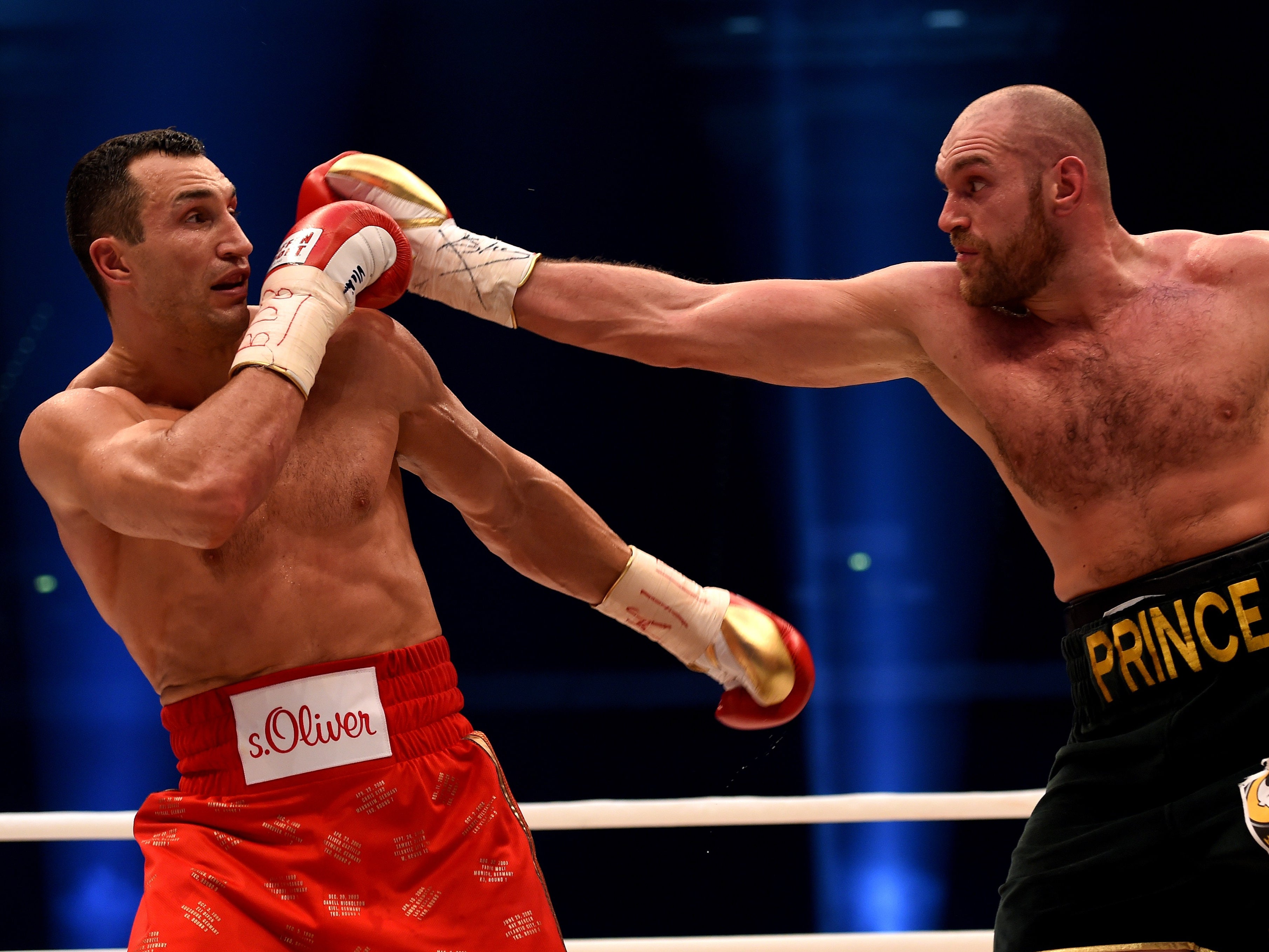 Tyson Fury (right) outpointed Wladimir Klitschko in 2015