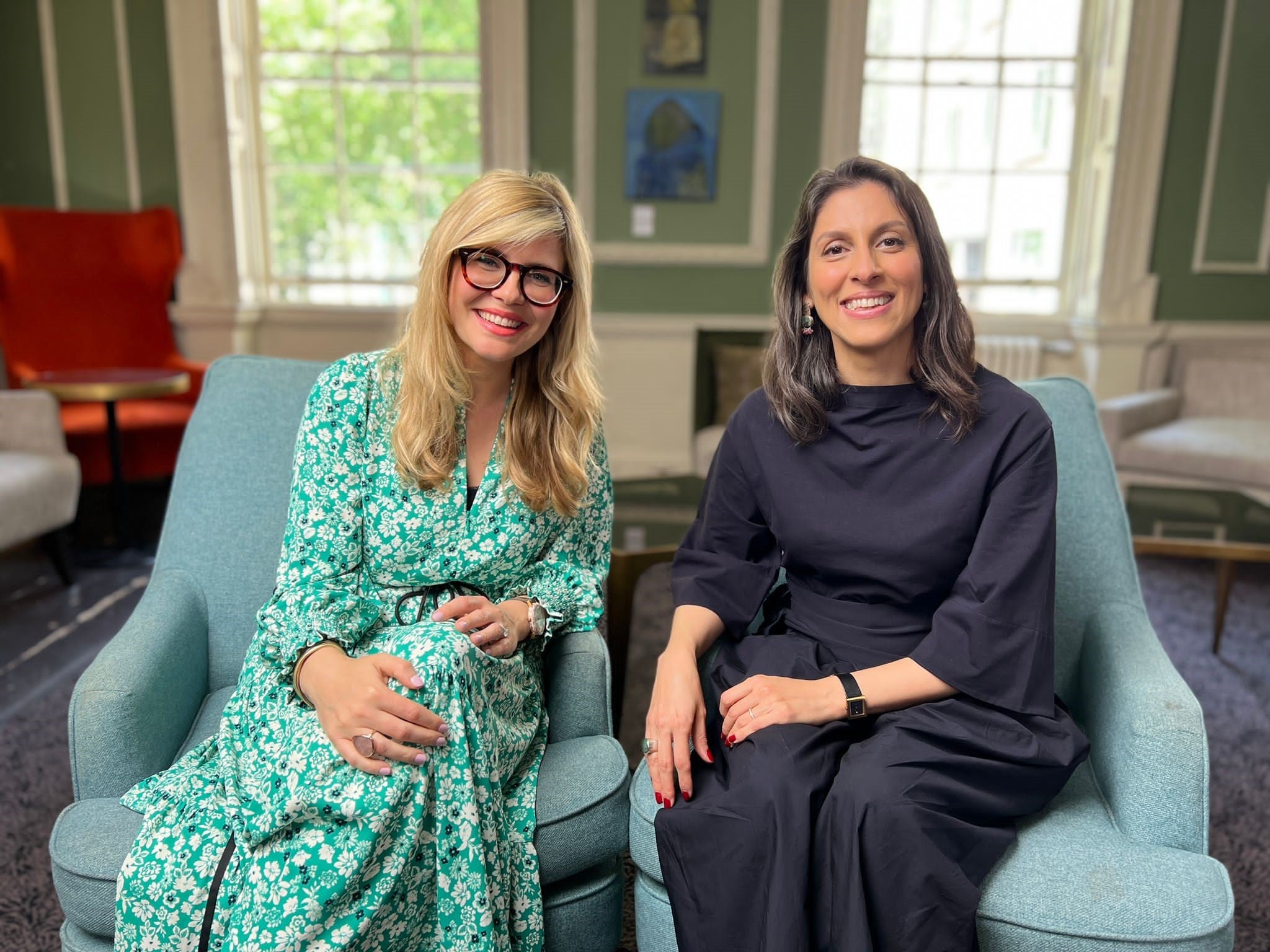 Nazanin Zaghari-Ratcliffe with Emma Barnett (BBC)