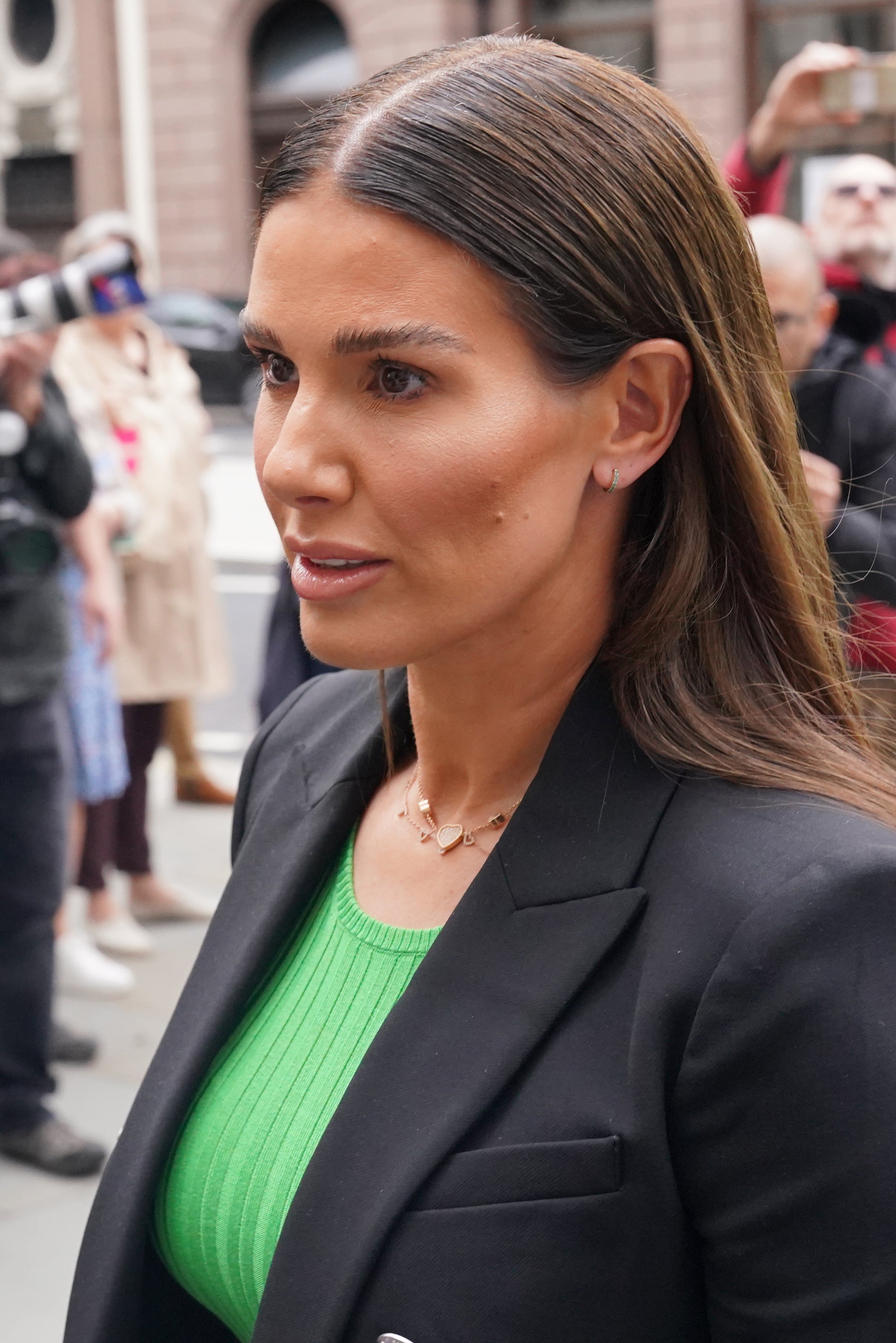 Rebekah Vardy arrives at the Royal Courts Of Justice, London (Jonathan Brady/PA)