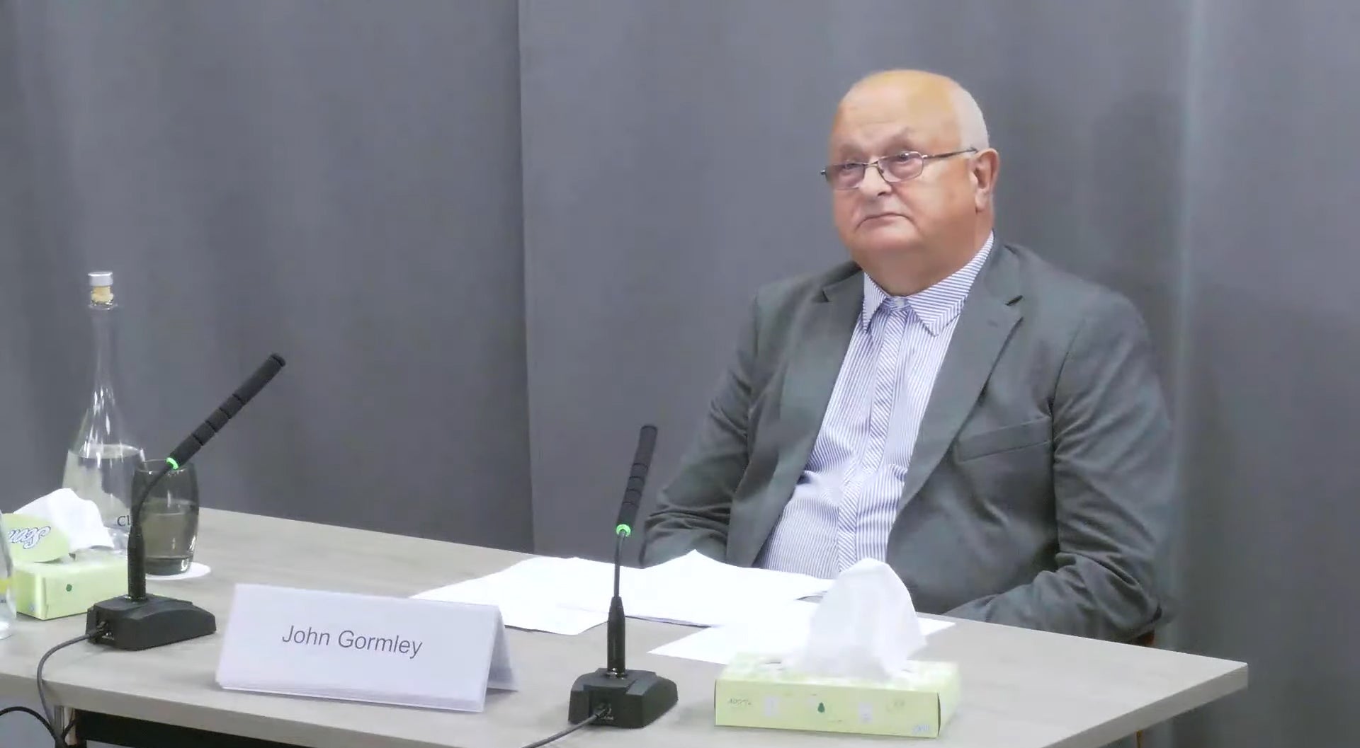 Former sub-postmaster John Gormley gives evidence to the inquiry in Belfast (POHITI/PA)