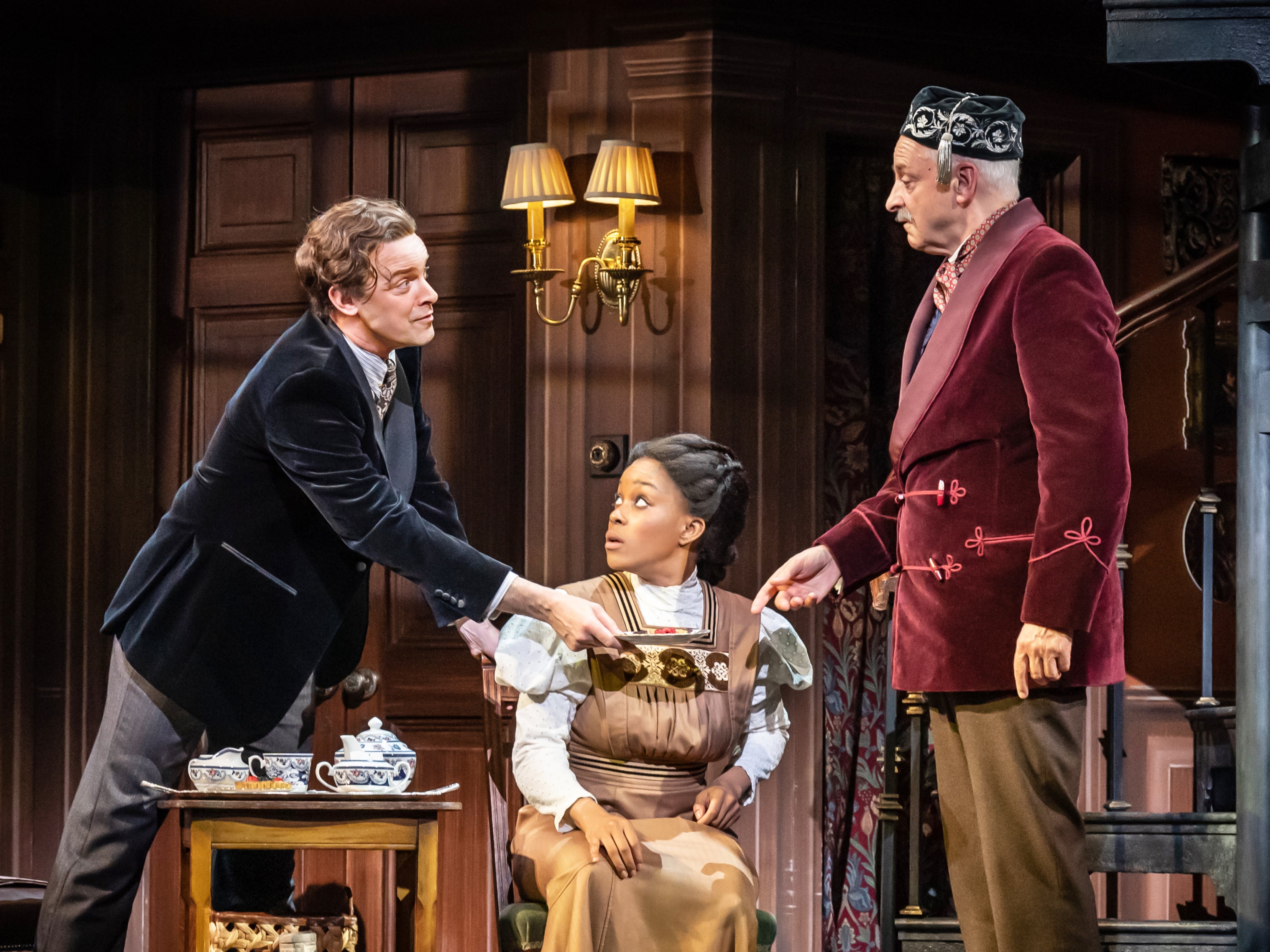 Harry Hadden-Paton, Amara Okereke and Malcolm Sinclair in ‘My Fair Lady'