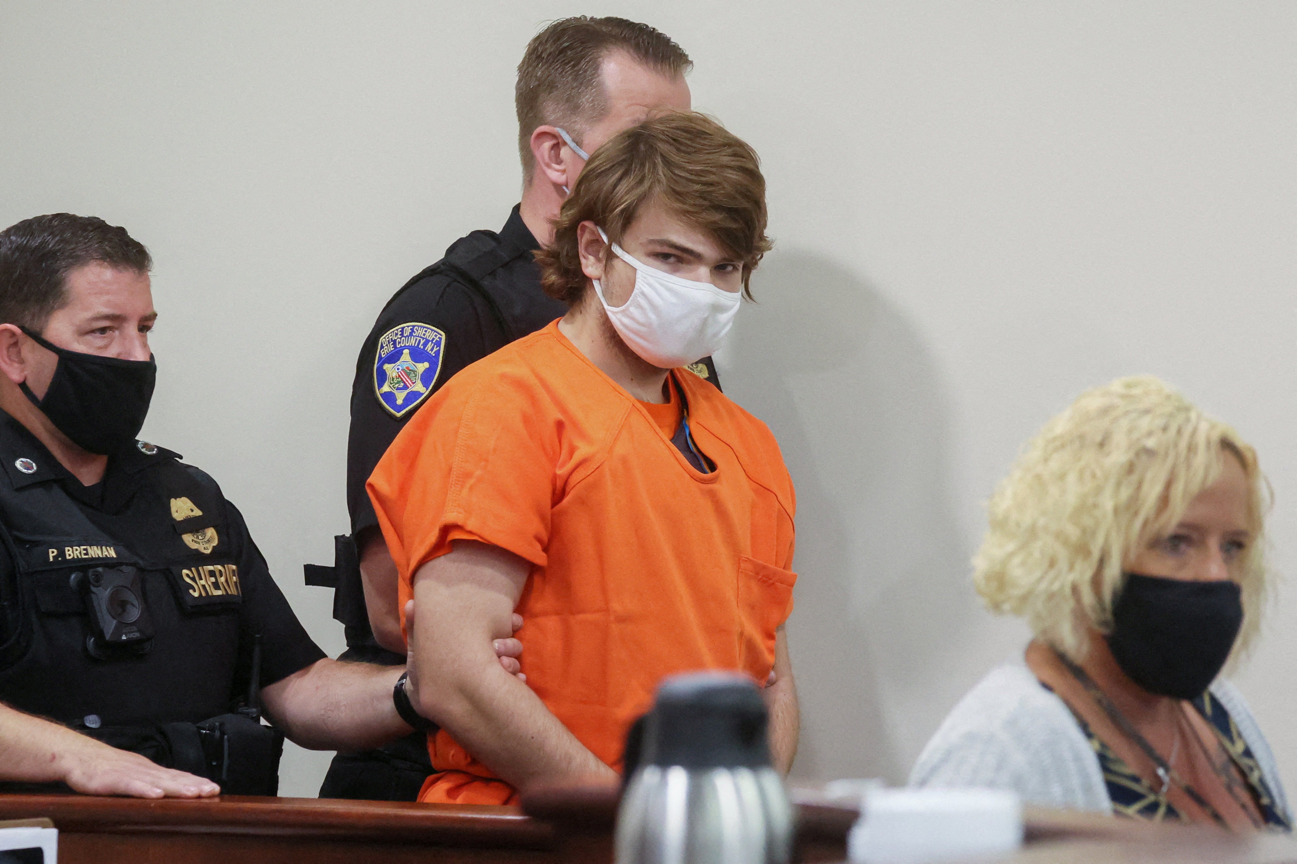 Payton Gendron appears in court accused of killing 10 people in a live-streamed supermarket shooting in a Black neighborhood of Buffalo, New York on May 19, 2022