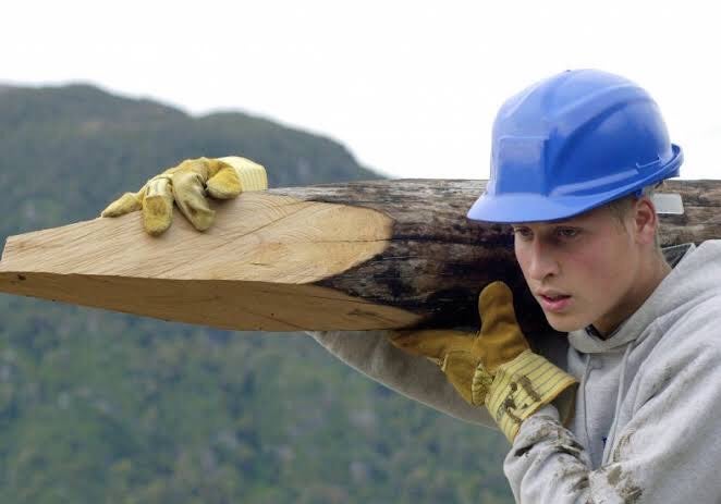 Gap work: Prince William on a Raleigh International project in Chile in 2001