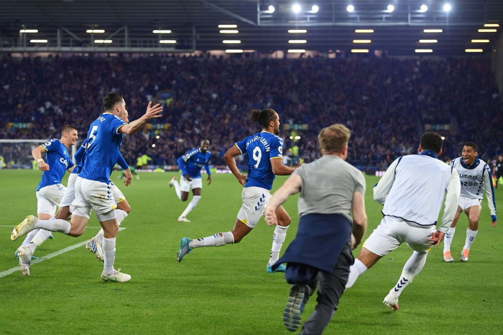 Calvert-Lewin’s winner was met by a wild pitch invasion