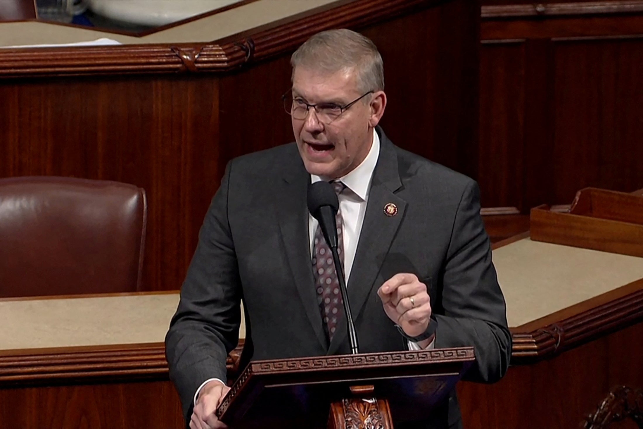 Barry Loudermilk speaks ahead of a vote on two articles of impeachment against President Donald Trump on December 18, 2019