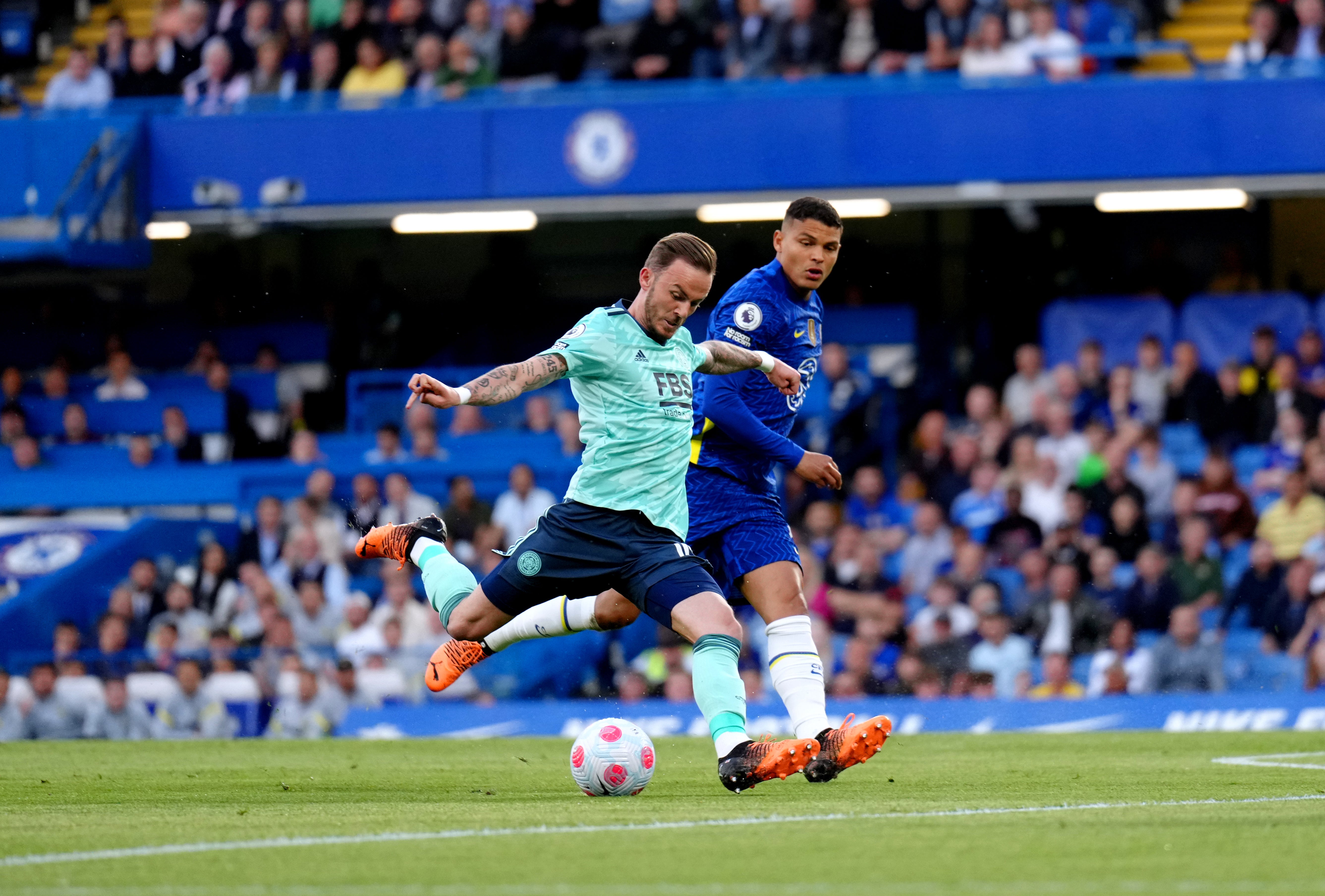 James Maddison (left) gave Leicester the lead with this effort (John Walton/PA)