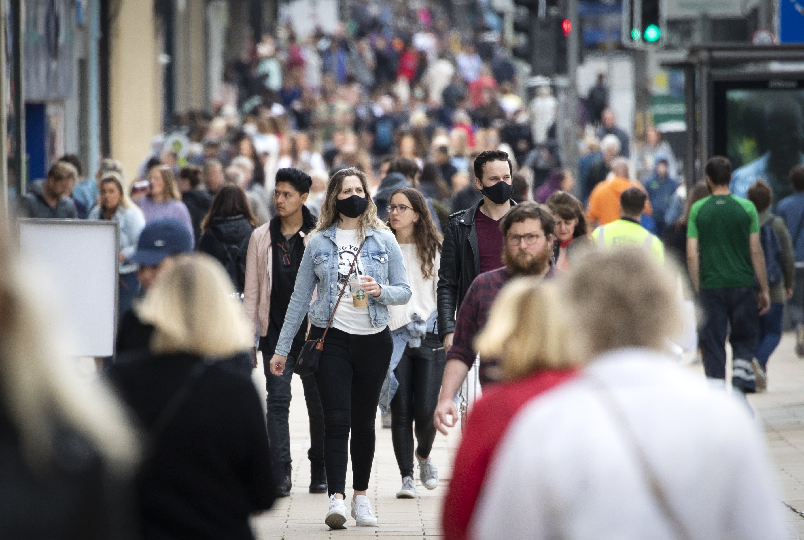 Shoppers in Princes Street, Edinburgh (PA)