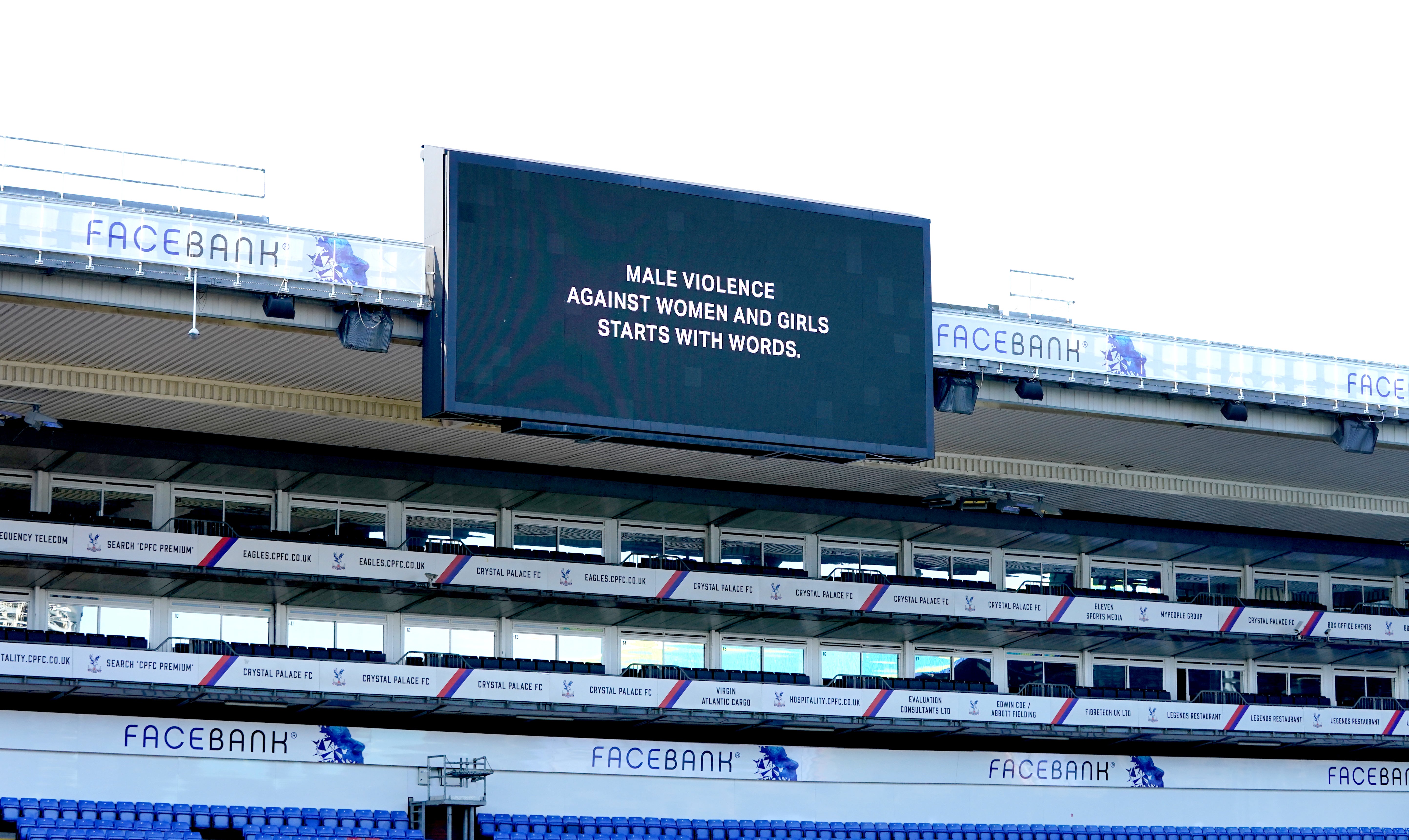 A message in a campaign to tackle violence against women and girls (Gareth Fuller/PA)