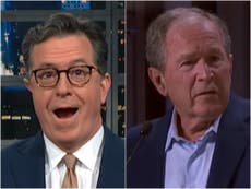 Stephen Colbert roasts George Bush after Ukraine speech gaffe