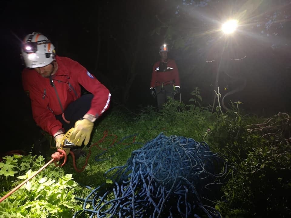 Edale Mountain Rescue used a ‘rescue nappy’ to bring the man the safety