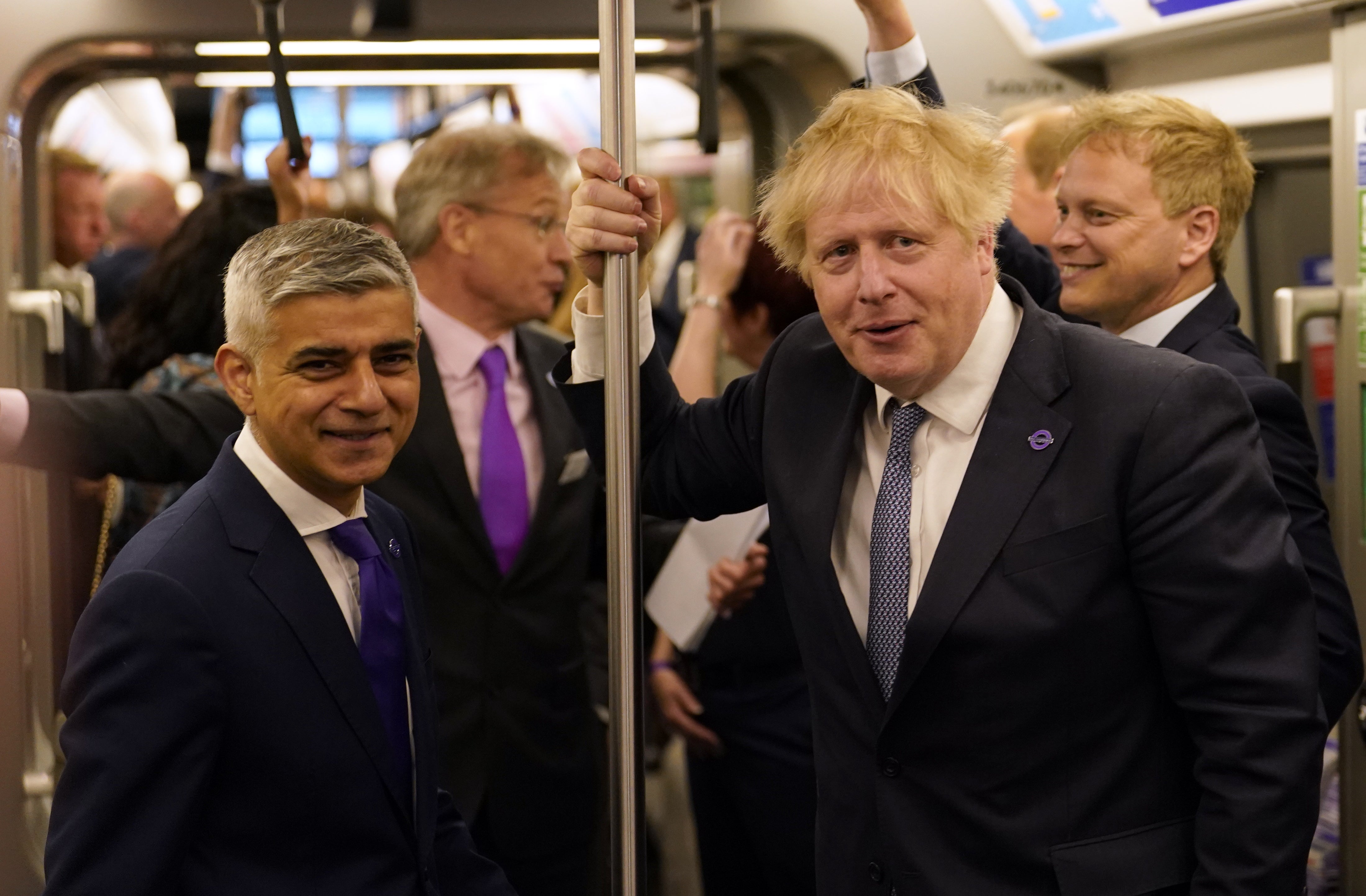 London mayor Sadiq Khan with Boris Johnson